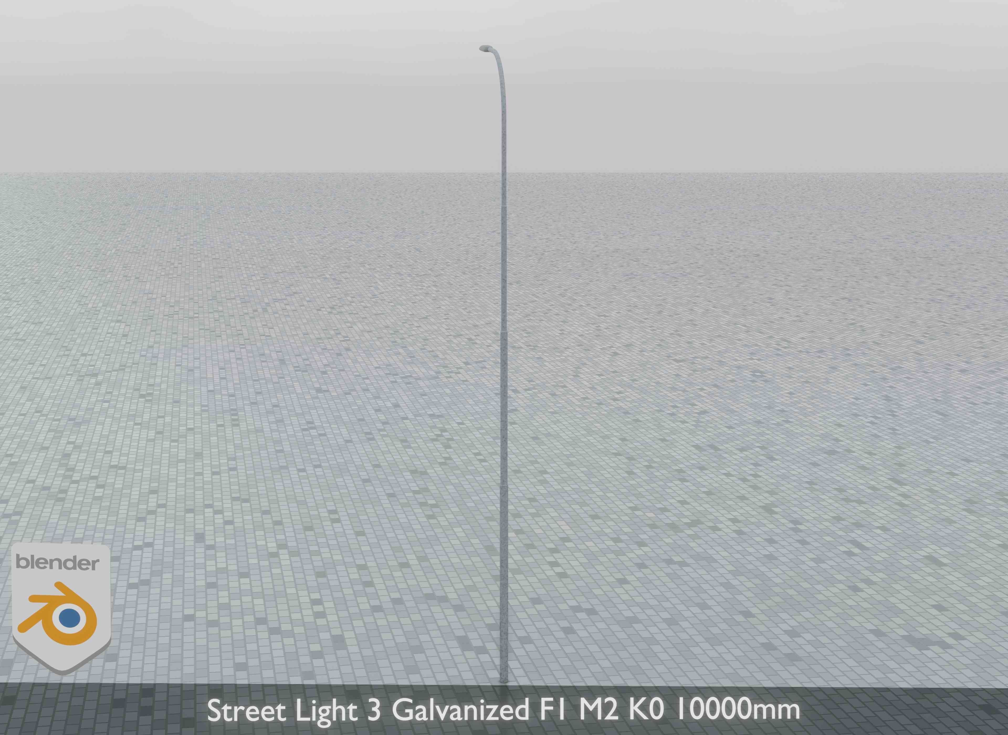 Street Light 3 Galvanized F1 M2 K0 10000 mm Low-poly 3D model_5