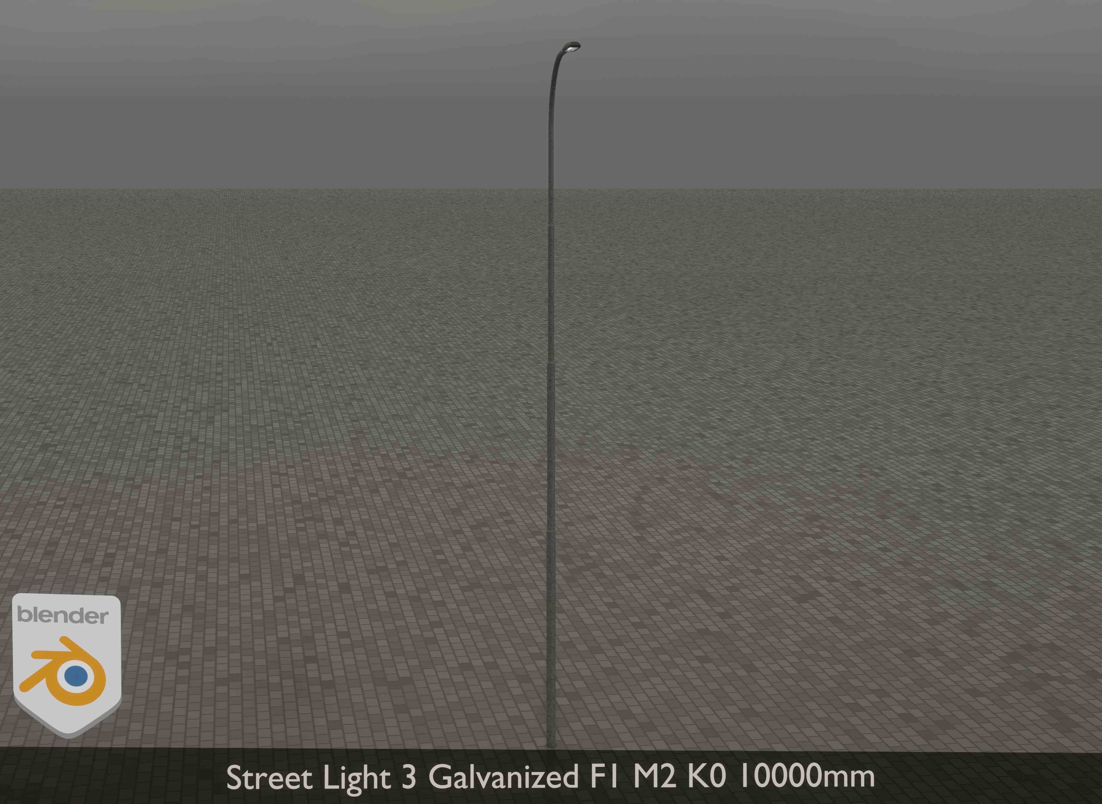 Street Light 3 Galvanized F1 M2 K0 10000 mm Low-poly 3D model_14
