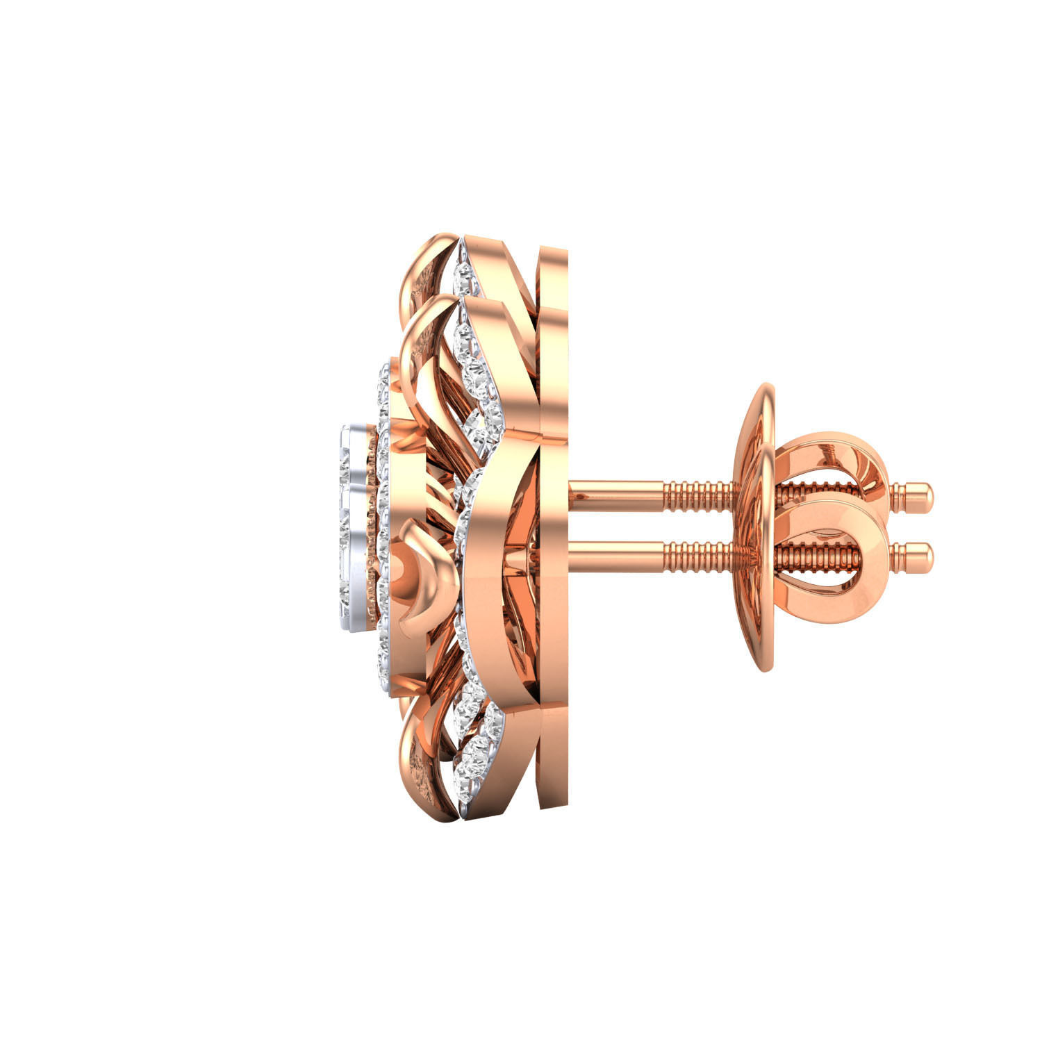 Women Stud Earrings STL JCD OBJ FBX Renders Details 3D print model_7
