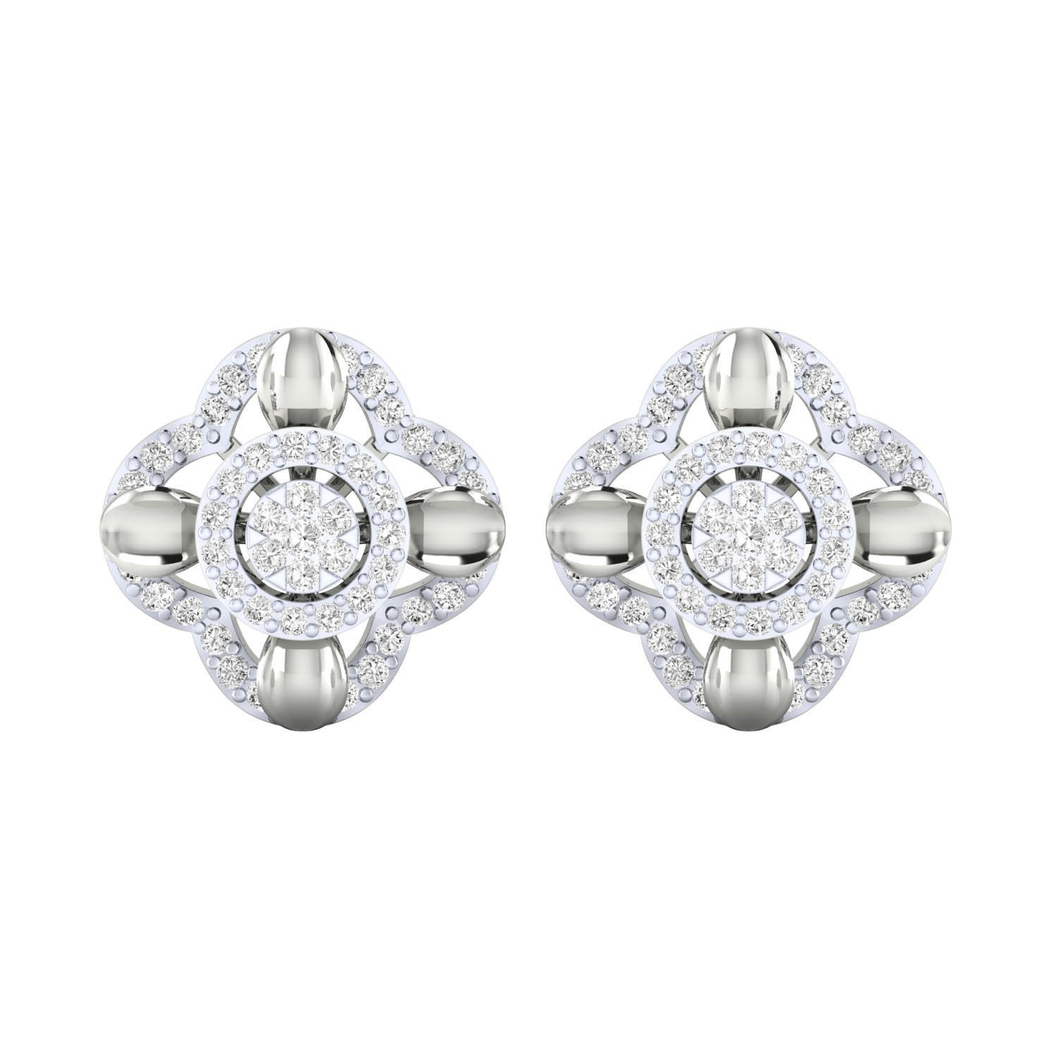 Women Stud Earrings STL JCD OBJ FBX Renders Details 3D print model_15