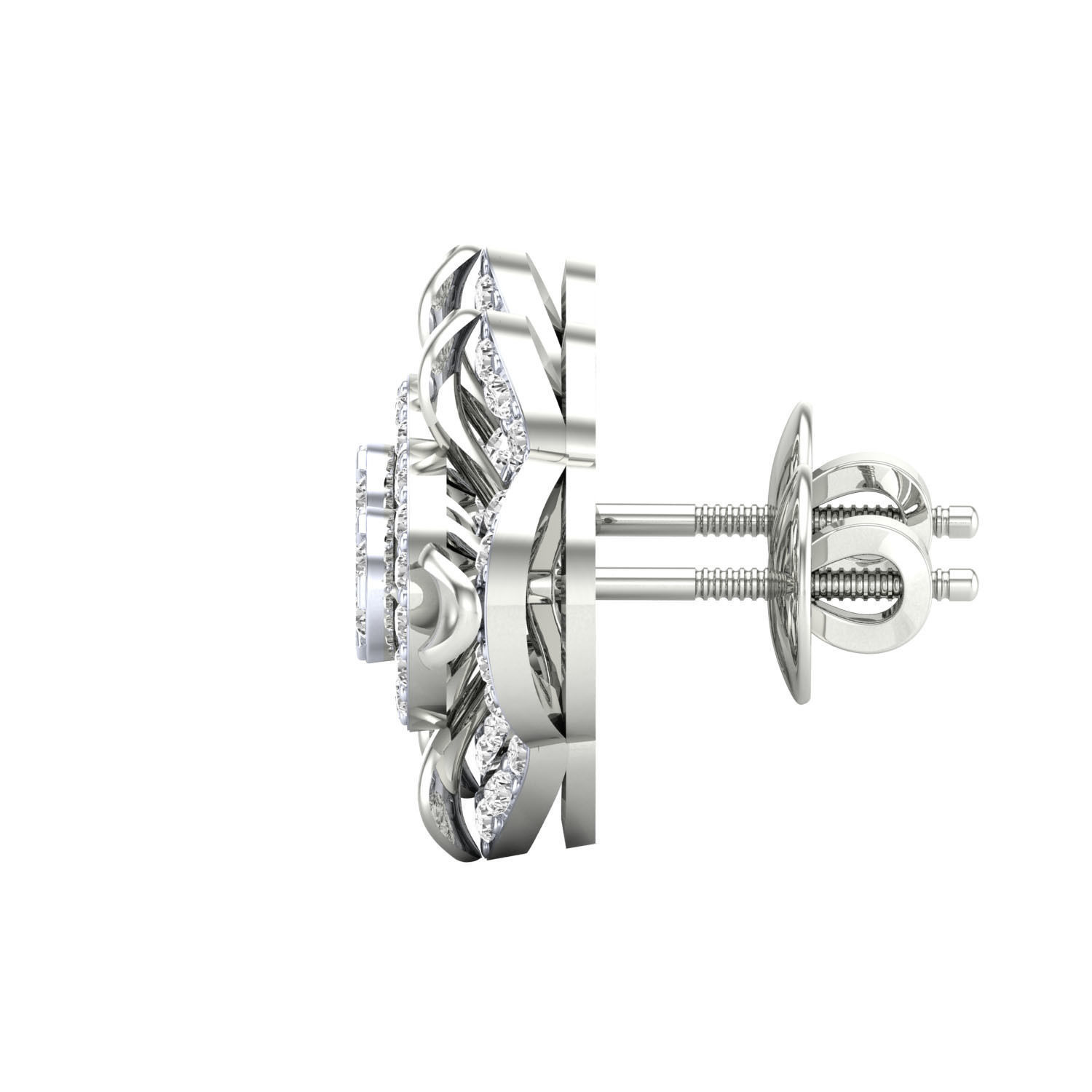Women Stud Earrings STL JCD OBJ FBX Renders Details 3D print model_9