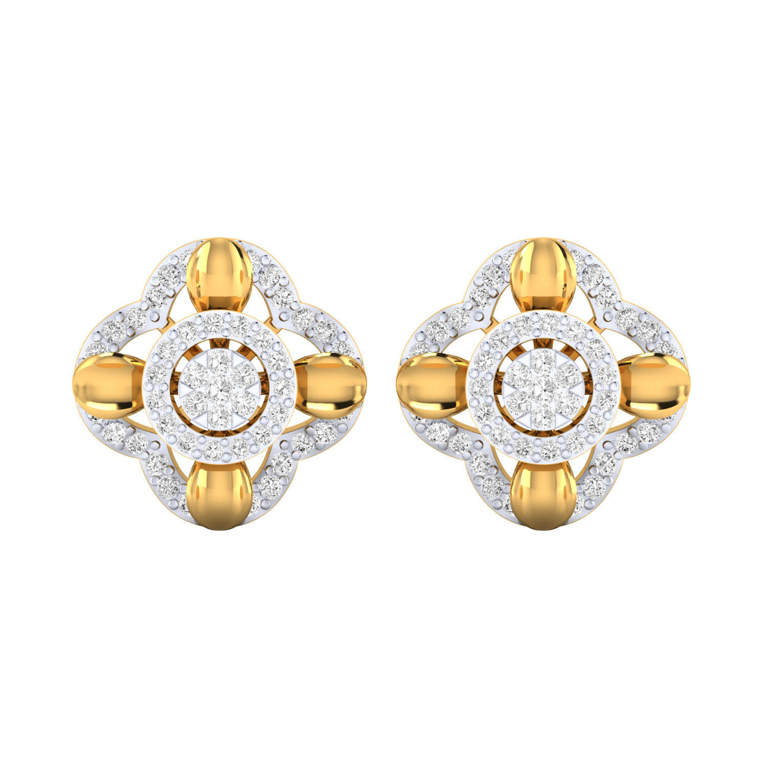 Women Stud Earrings STL JCD OBJ FBX Renders Details 3D print model_17