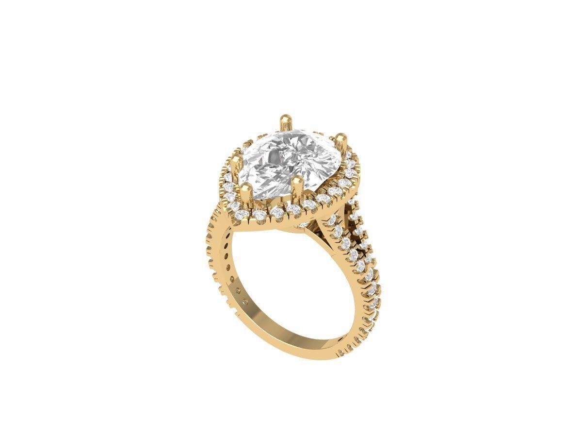 Pear Art Deco Ring 3D print model_5