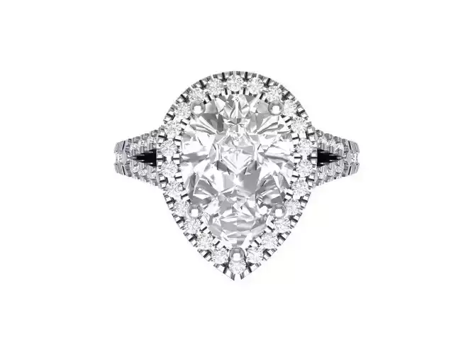 Pear Art Deco Ring 3D print model Pear Art Deco Ring 3D print model