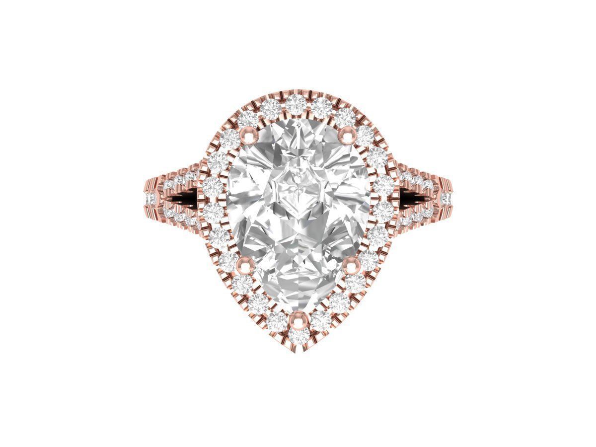 Pear Art Deco Ring 3D print model_1