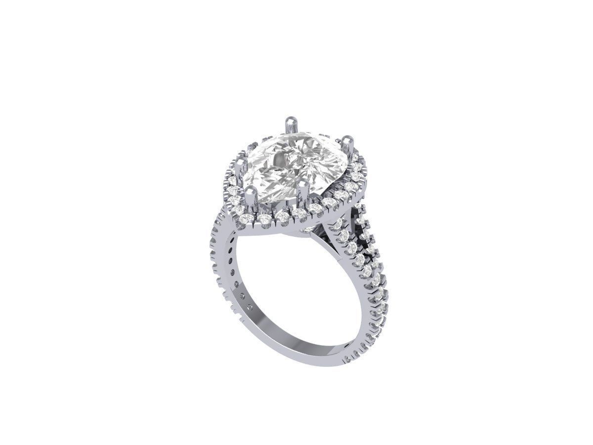 Pear Art Deco Ring 3D print model_3