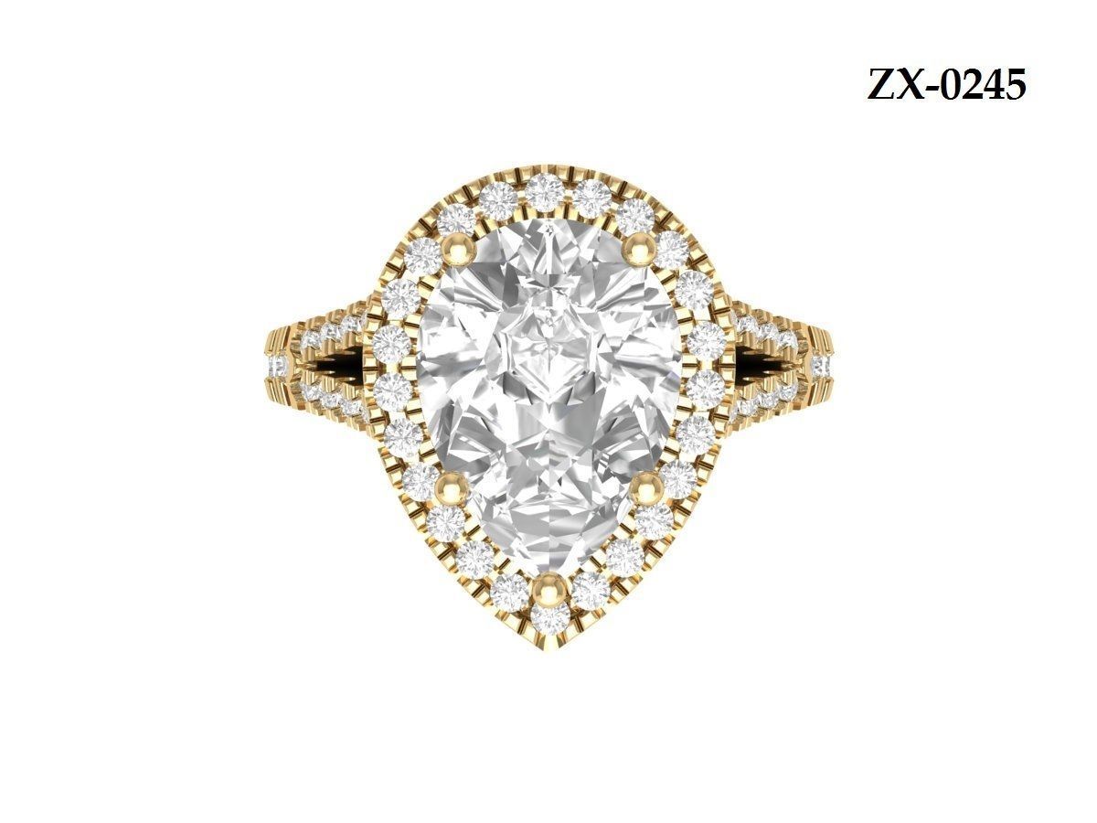 Pear Art Deco Ring 3D print model_13