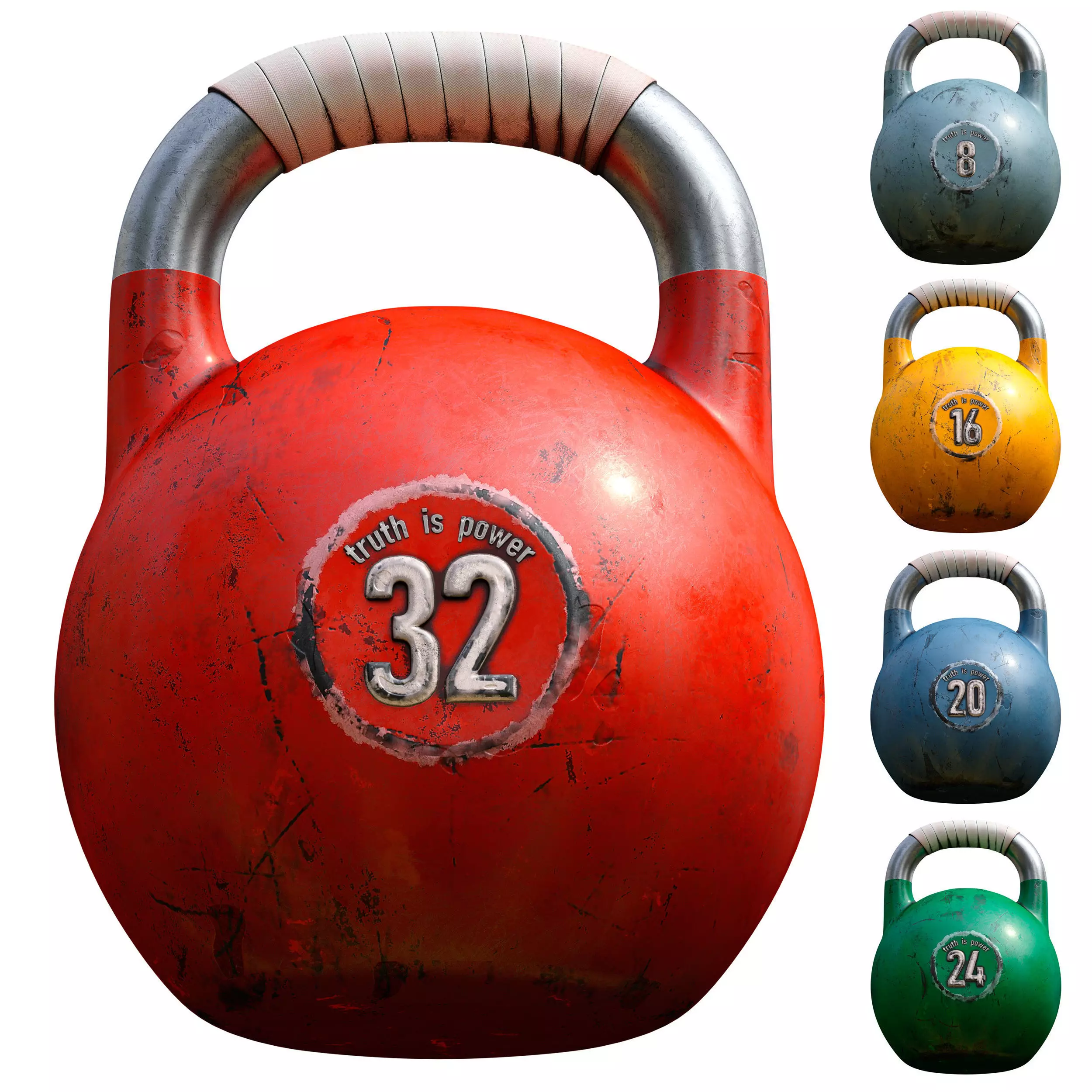 Old weights worn out - set 3D model_0