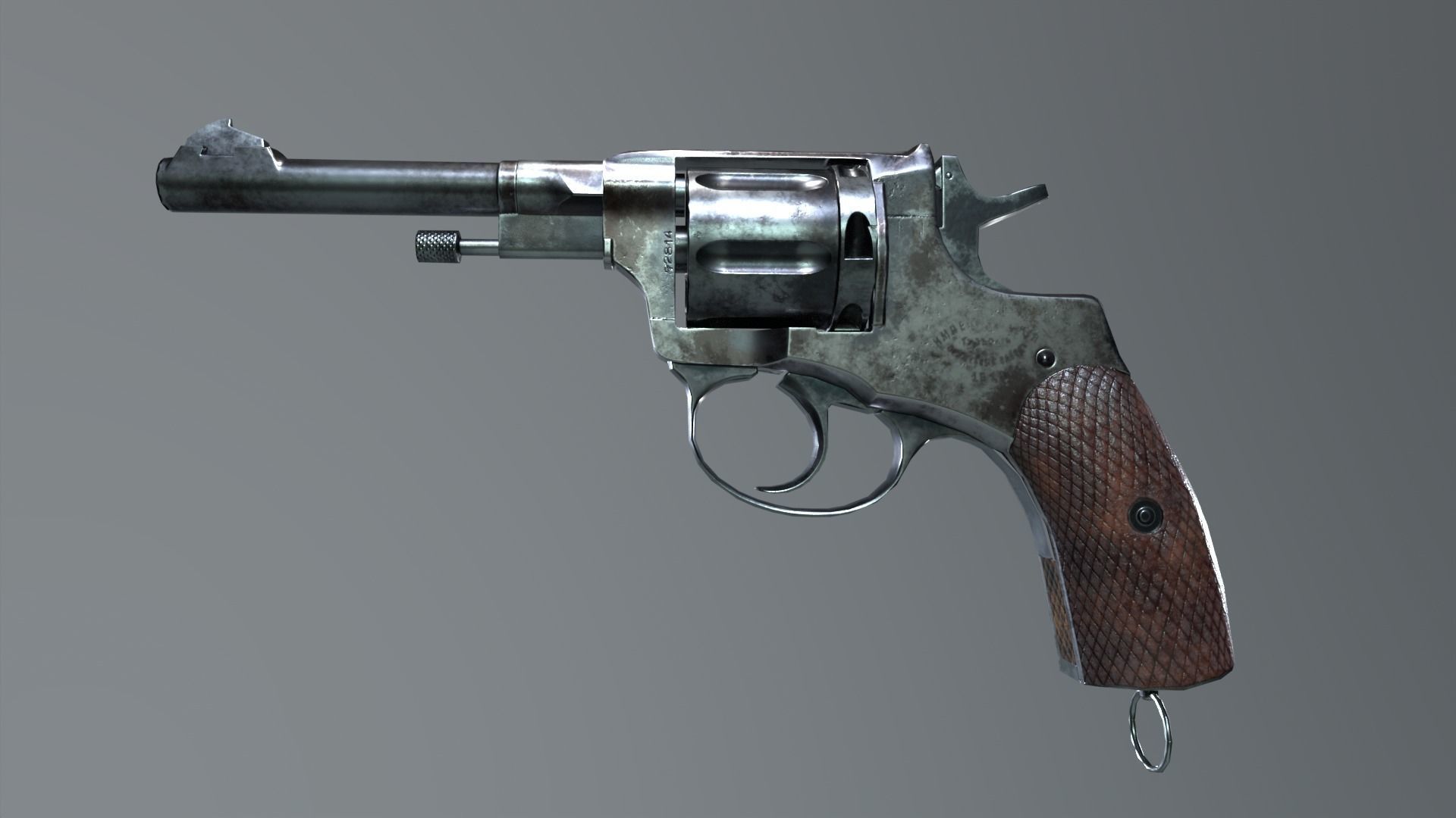 Nagant revolver Low-poly 3D model_5