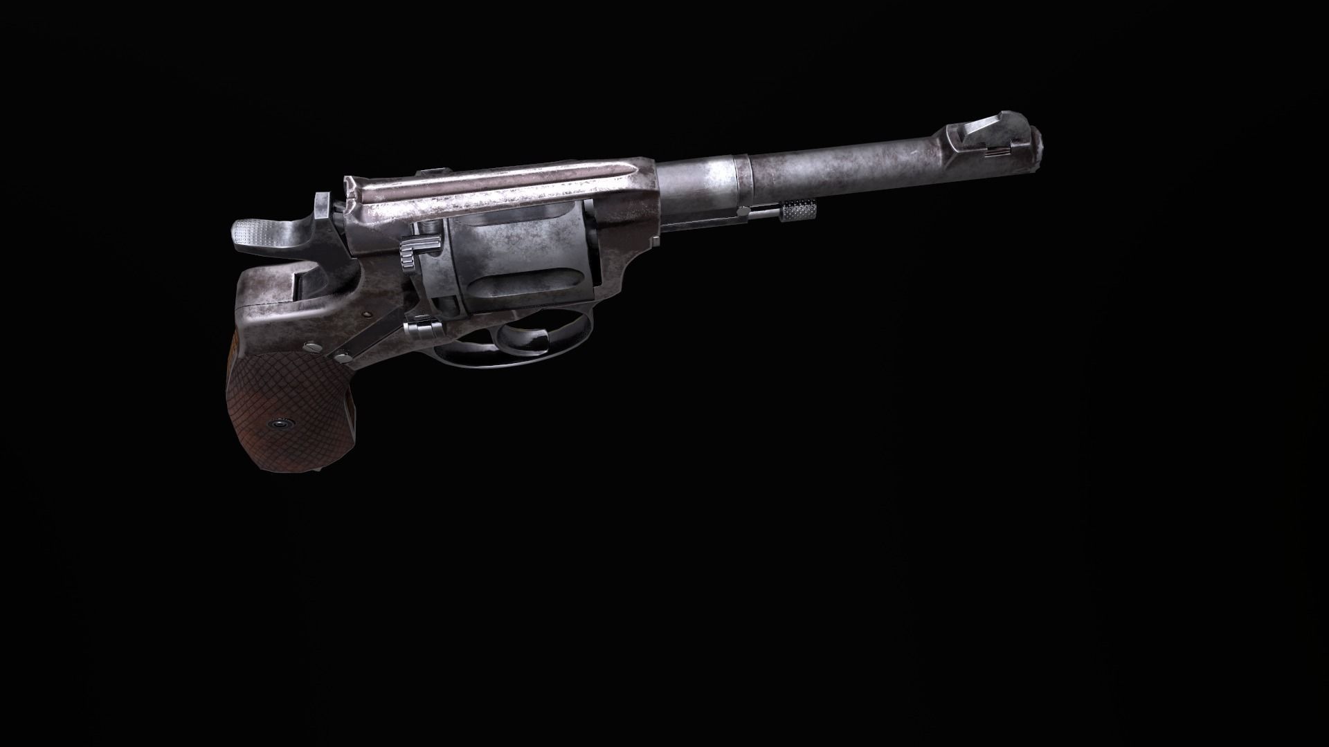Nagant revolver Low-poly 3D model_9