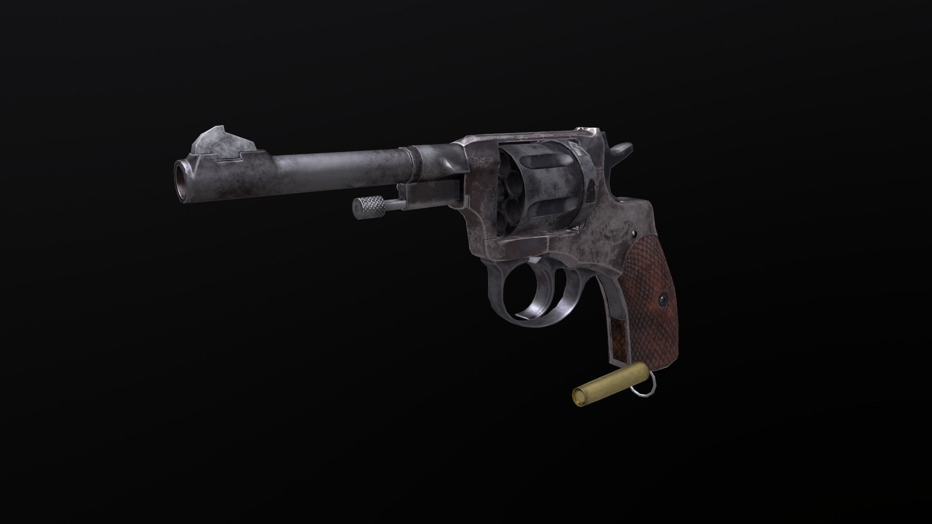 Nagant revolver Low-poly 3D model_7