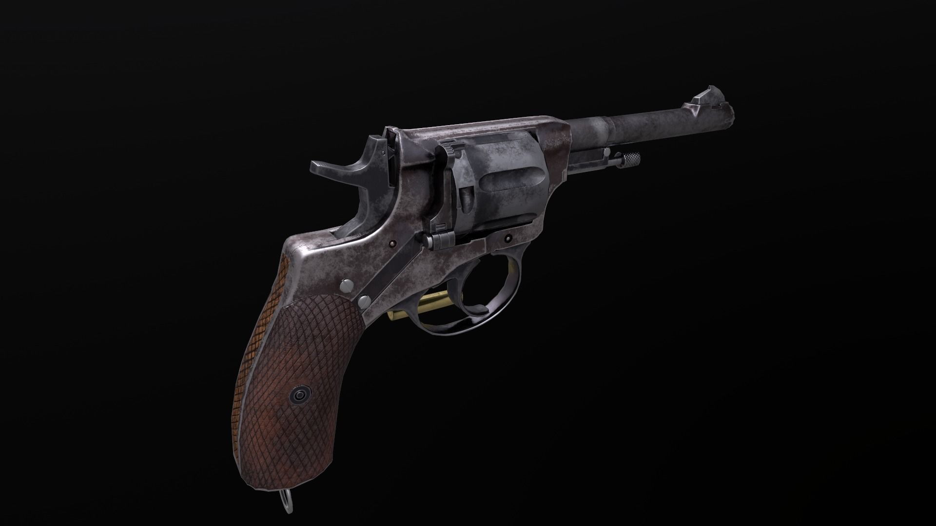 Nagant revolver Low-poly 3D model_6