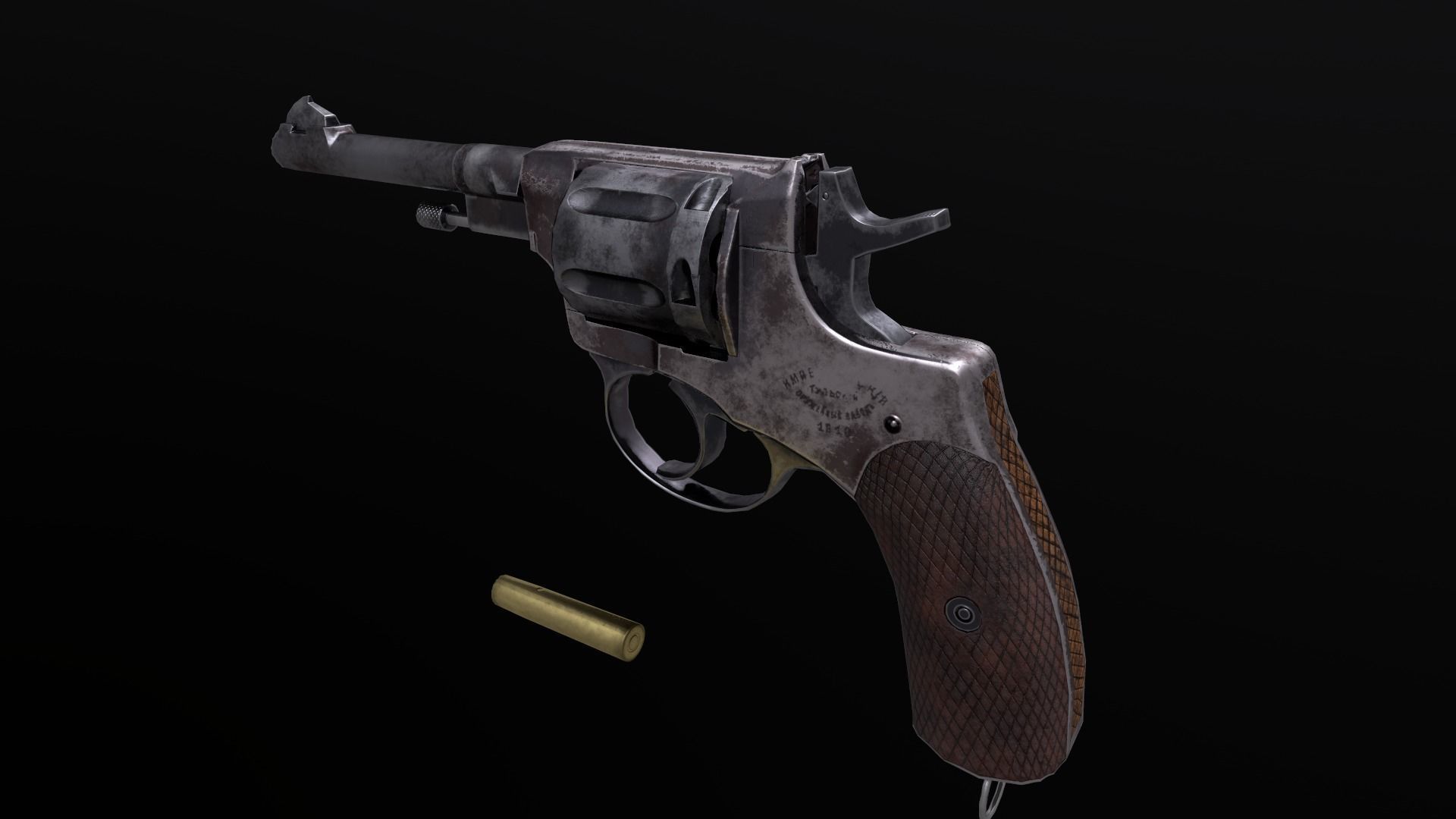 Nagant revolver Low-poly 3D model_8