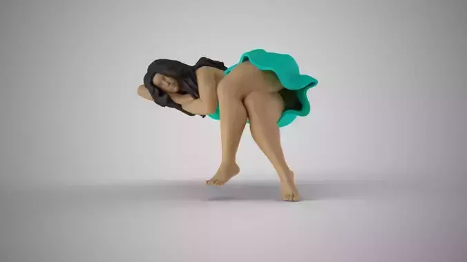 Girl Lying on Her Arm 3D print model