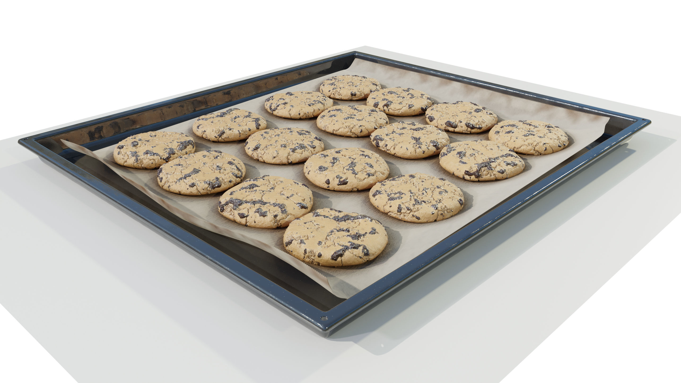 Tray with Cookies 3D model_4