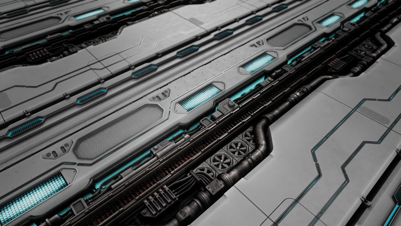 Sci-Fi Corridor Trim Sheets Texture_14