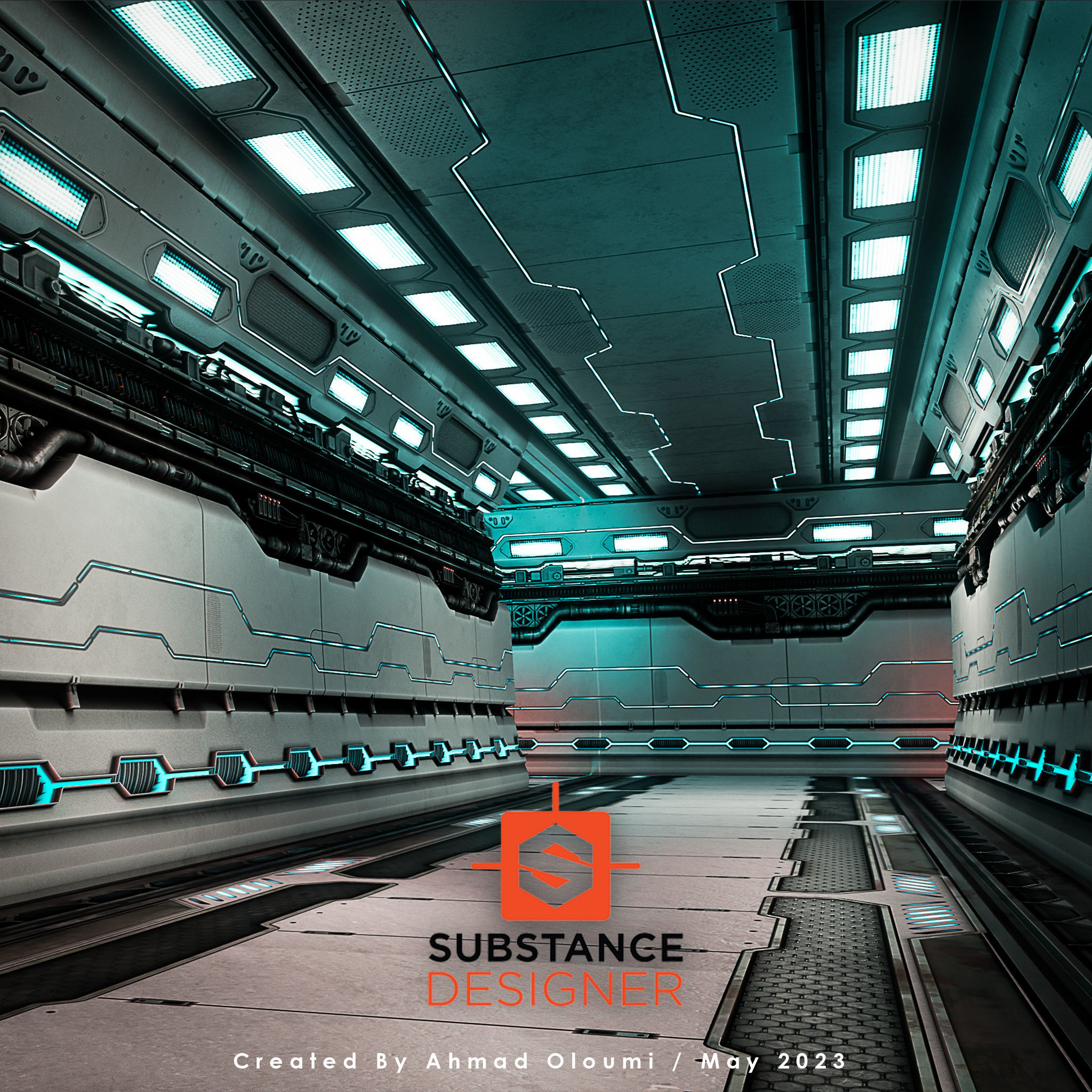 Sci-Fi Corridor Trim Sheets Texture_6