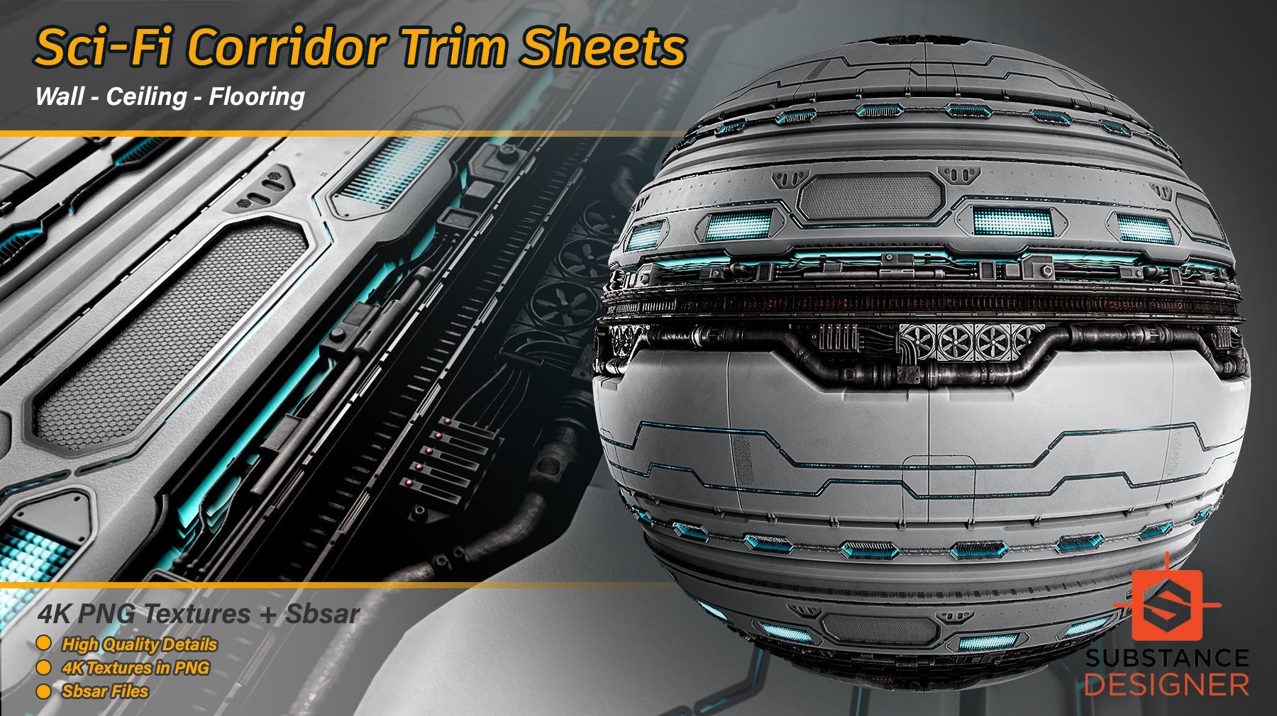 Sci-Fi Corridor Trim Sheets Texture_1