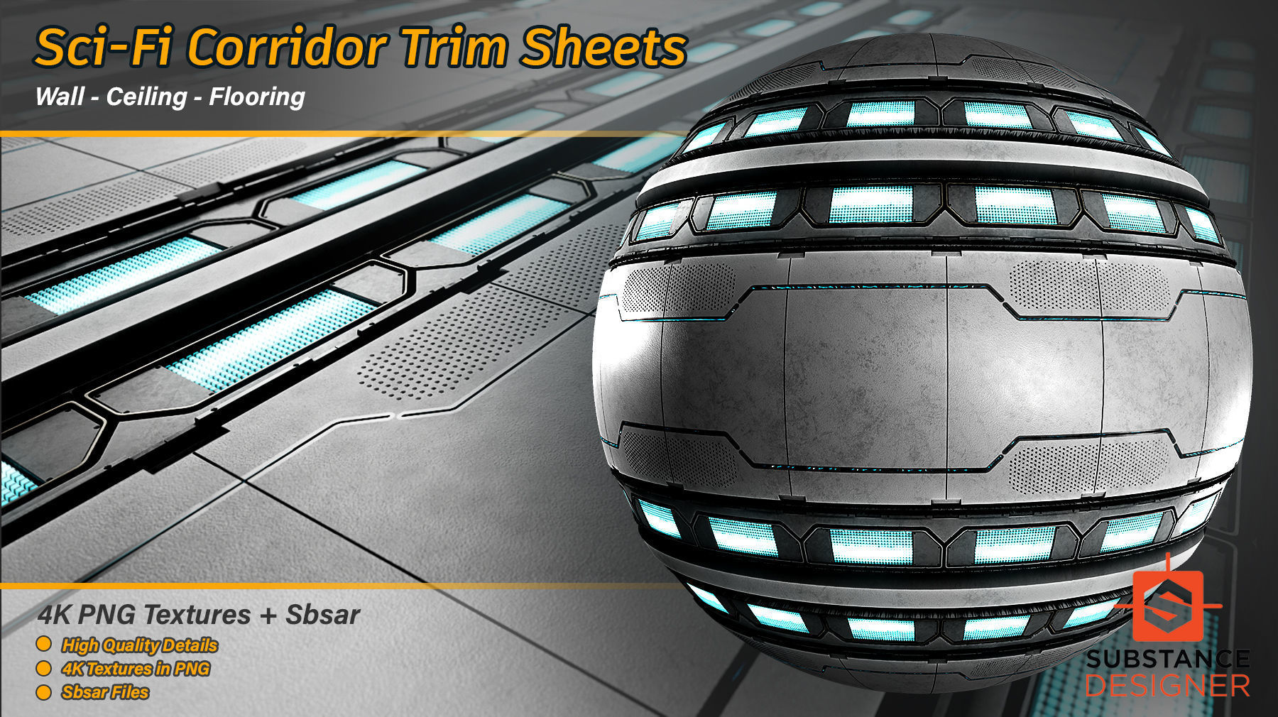 Sci-Fi Corridor Trim Sheets Texture_2