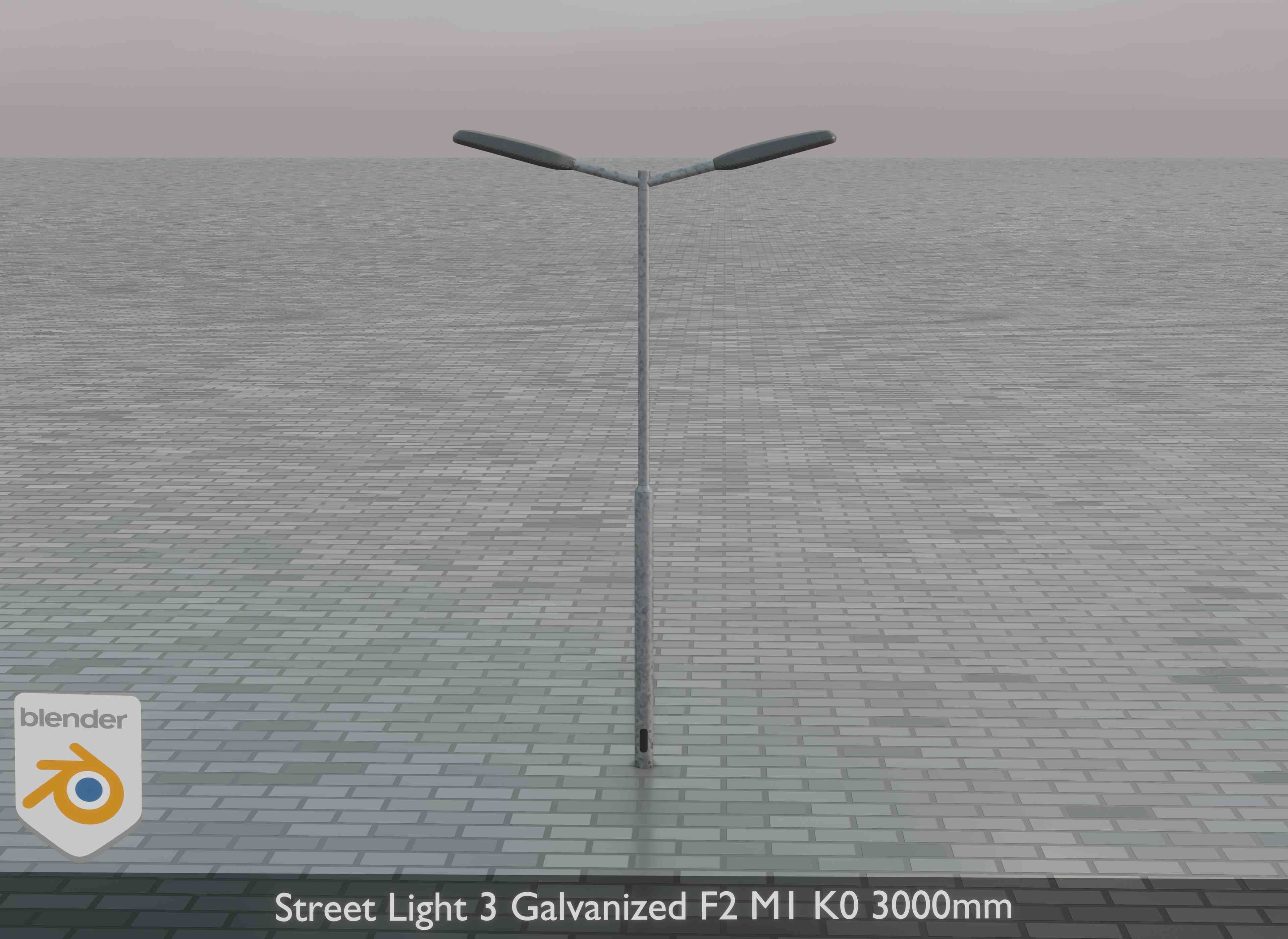 Street Light 3 Galvanized F2 M1 K0 3000 mm Low-poly 3D model_37