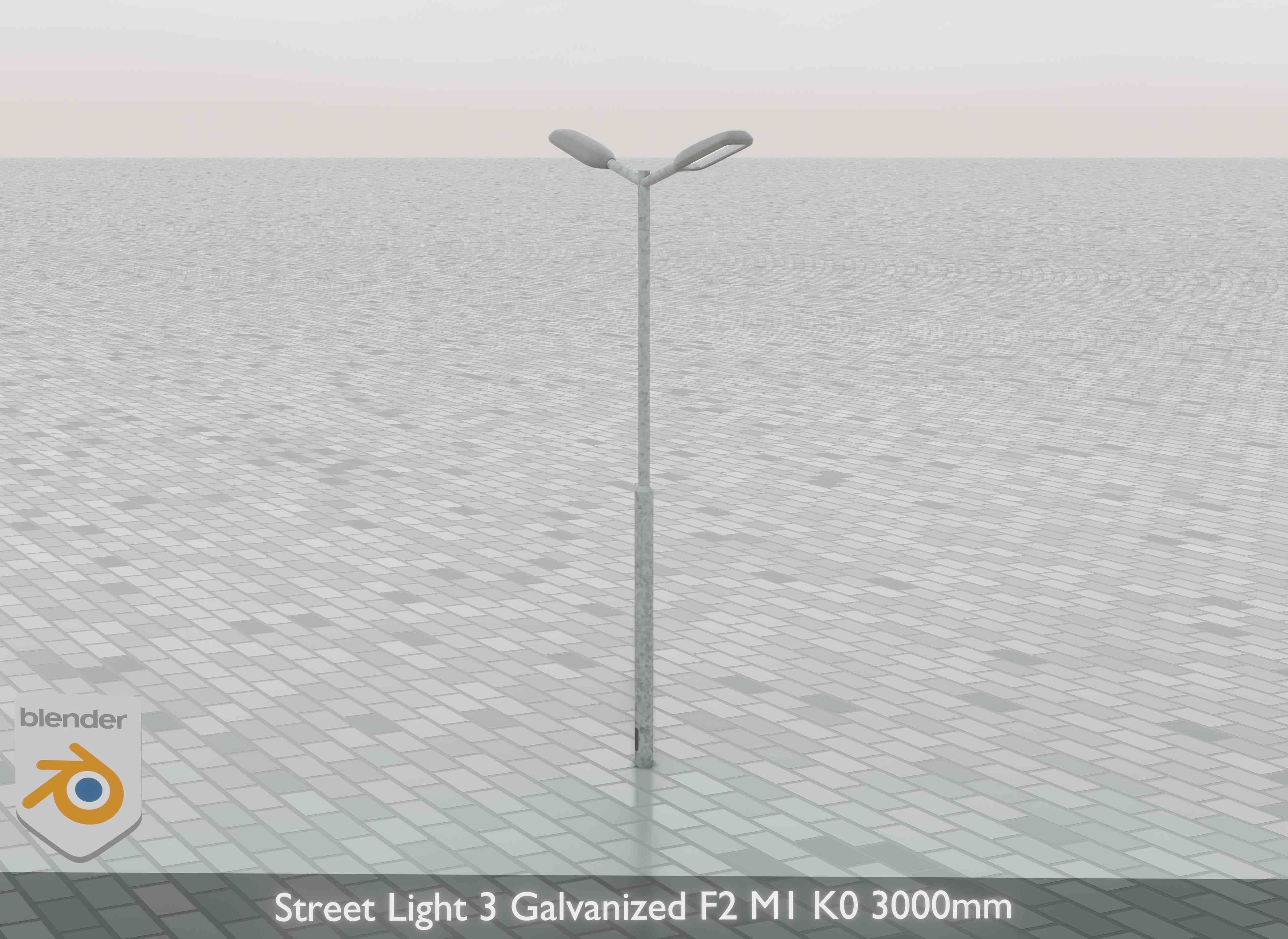 Street Light 3 Galvanized F2 M1 K0 3000 mm Low-poly 3D model_31