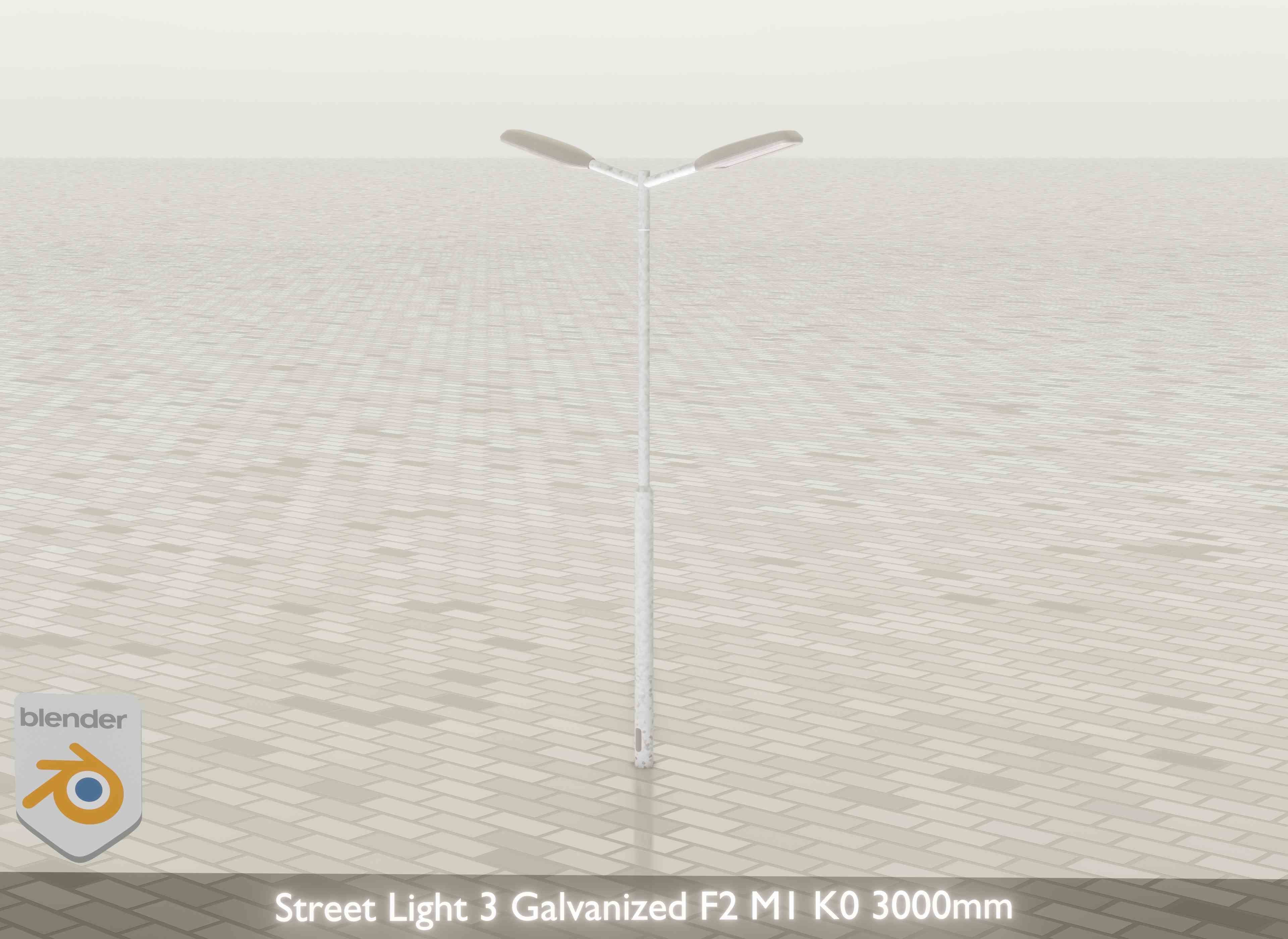 Street Light 3 Galvanized F2 M1 K0 3000 mm Low-poly 3D model_21