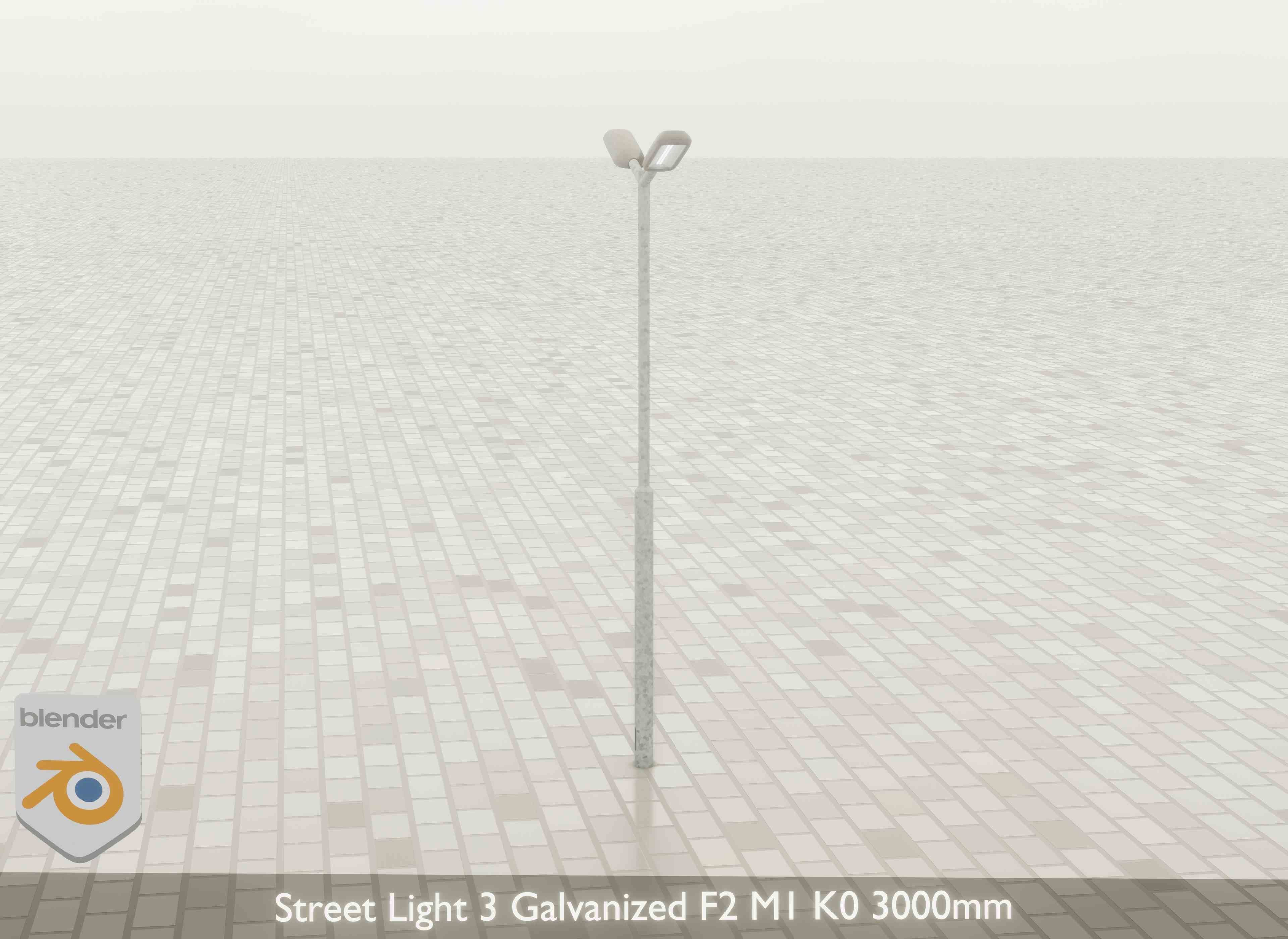 Street Light 3 Galvanized F2 M1 K0 3000 mm Low-poly 3D model_23