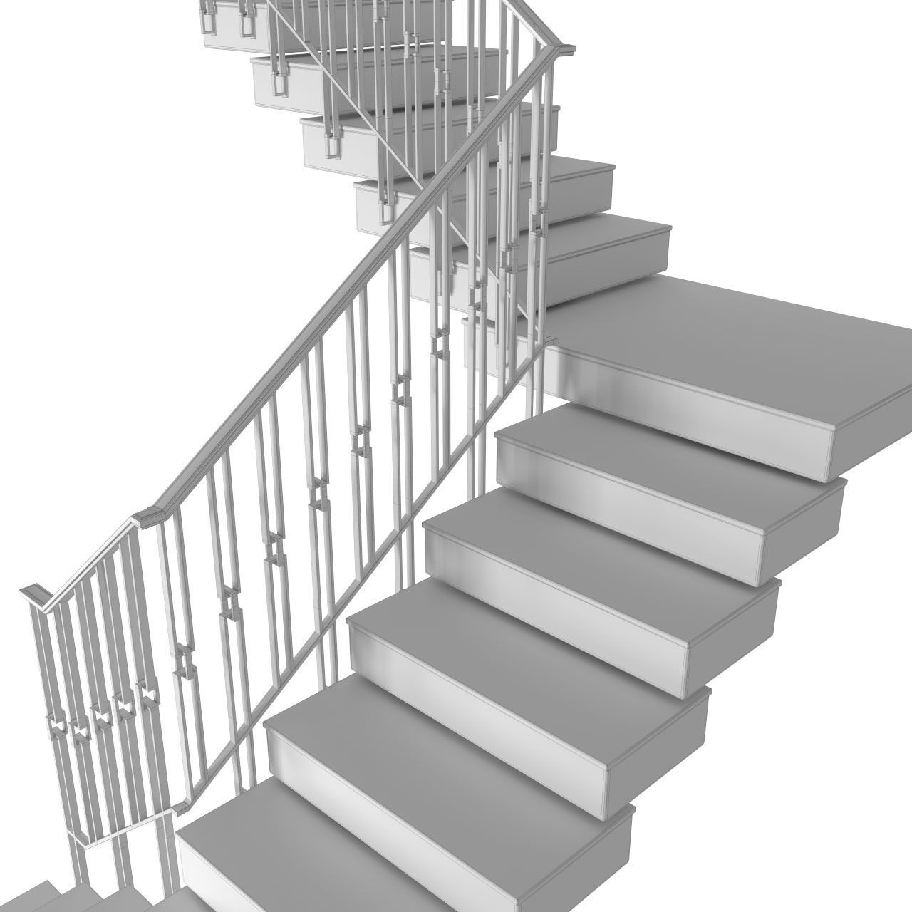 Stair Modern Art Deco style 3D model_3