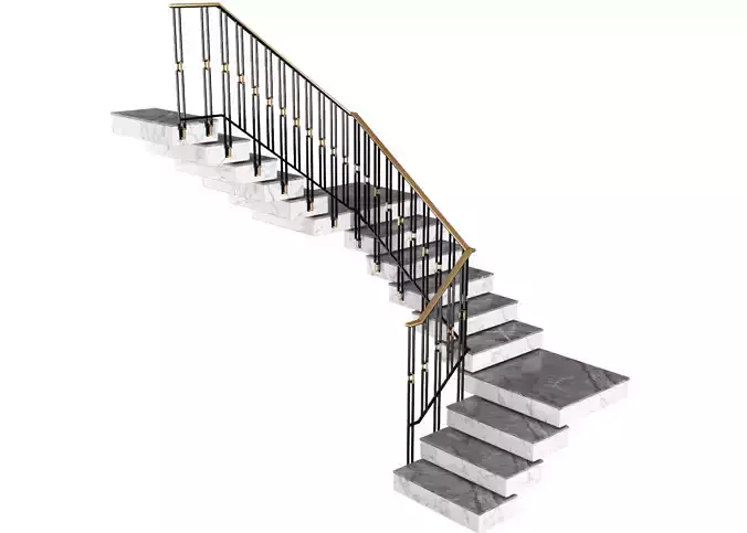 Stair Modern Art Deco style 3D model