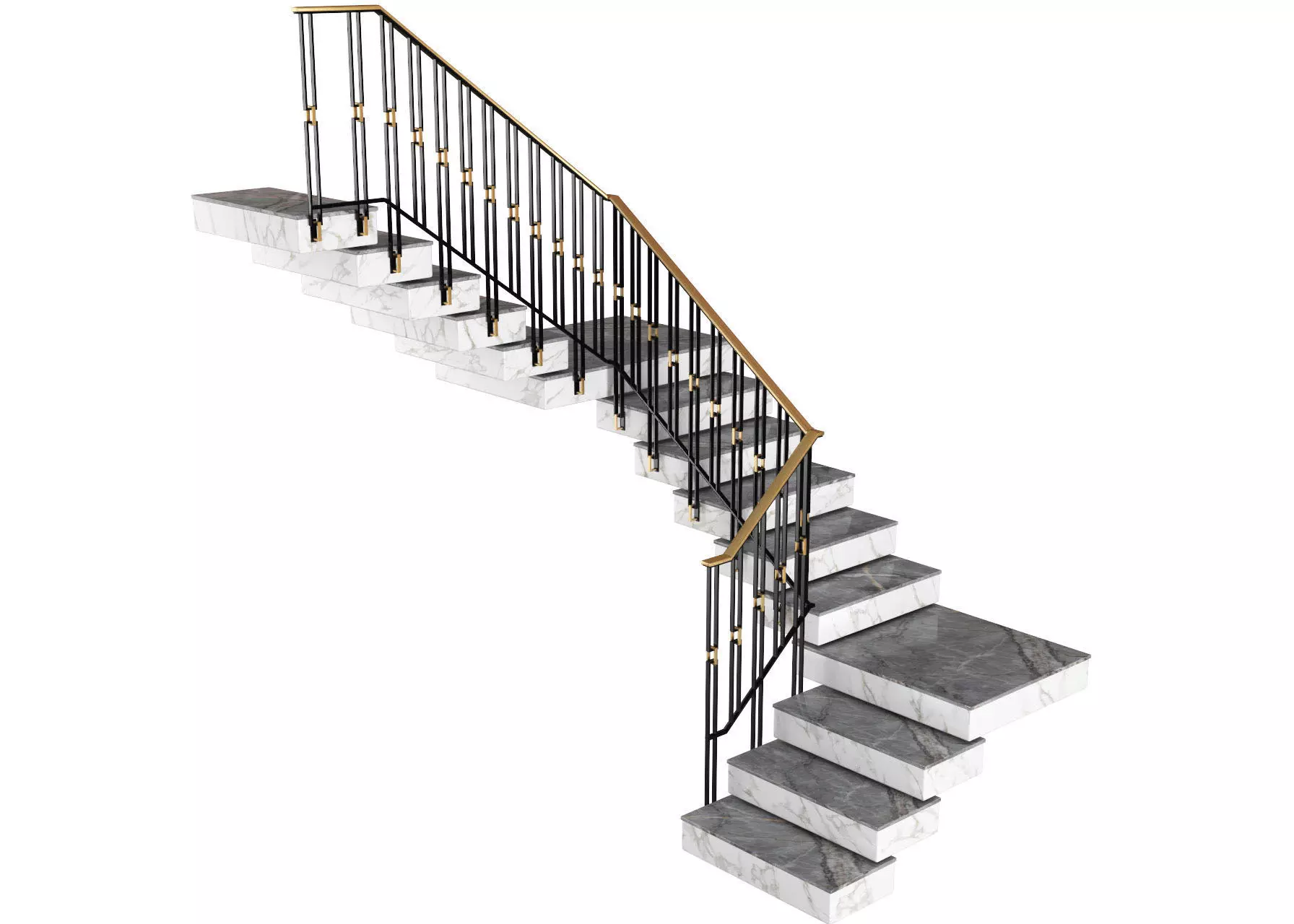 Stair Modern Art Deco style 3D model_0