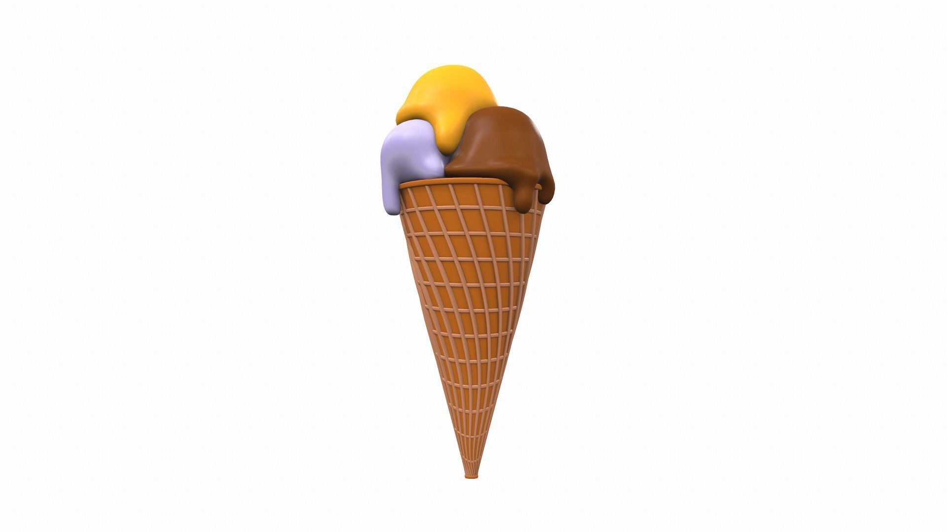 Cartoon ice cream 2 3D model_1