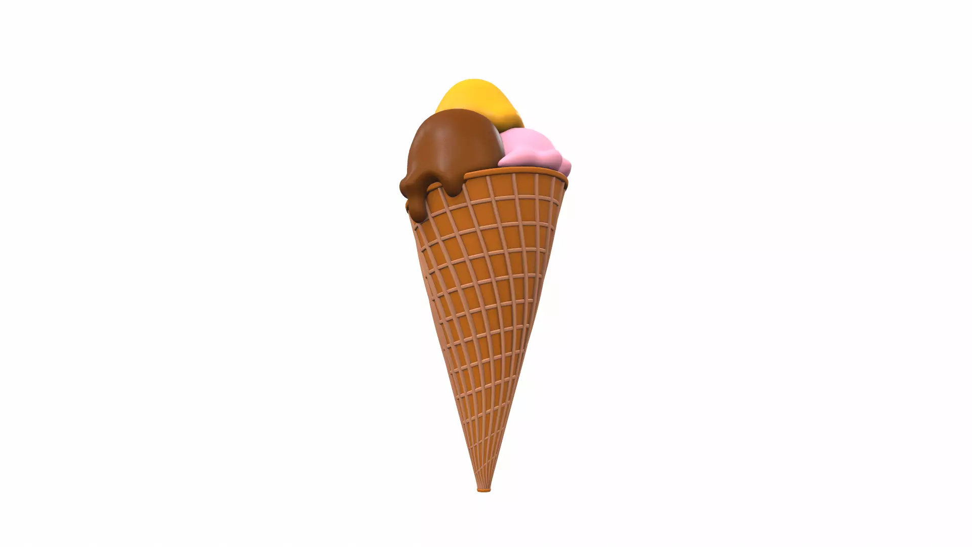 Cartoon ice cream 2 3D model_0