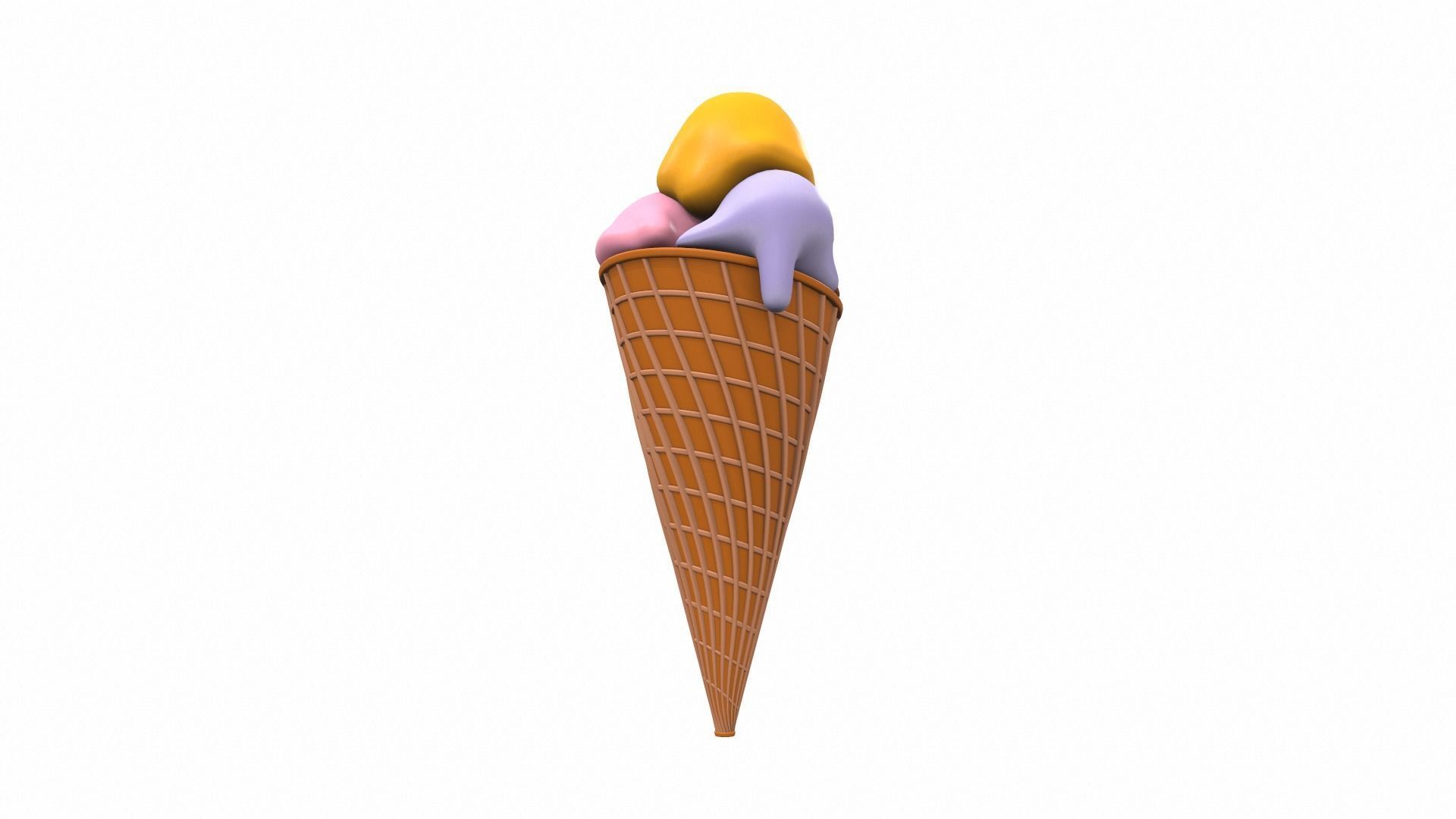 Cartoon ice cream 2 3D model_2
