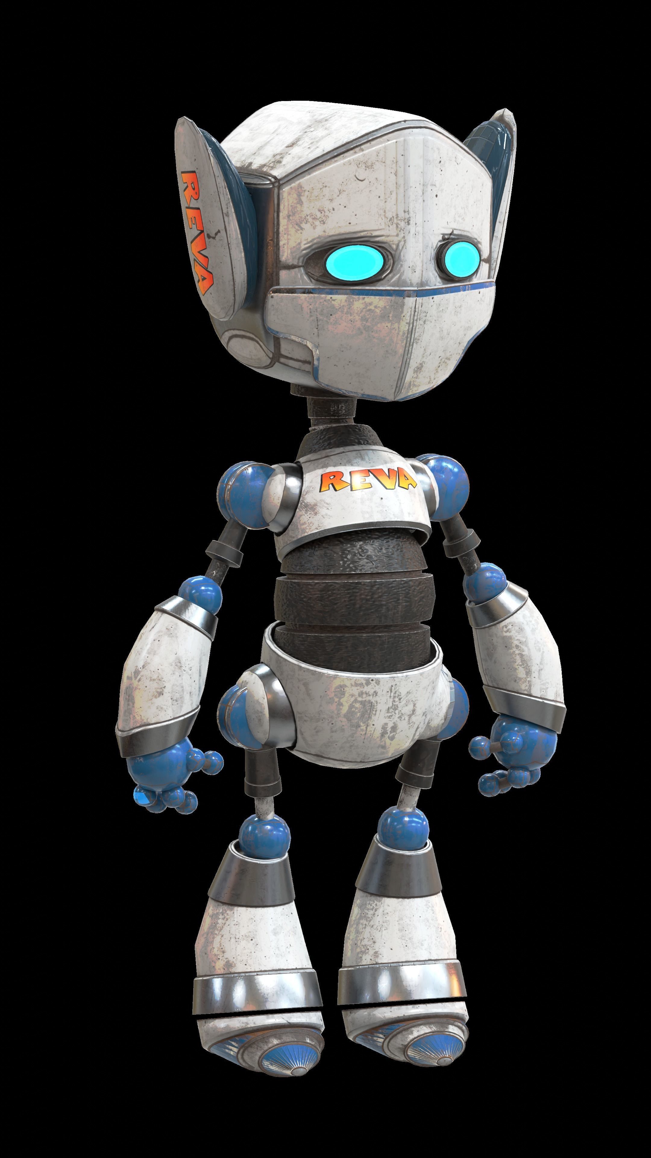Astro bot Reva Low-poly 3D model_1