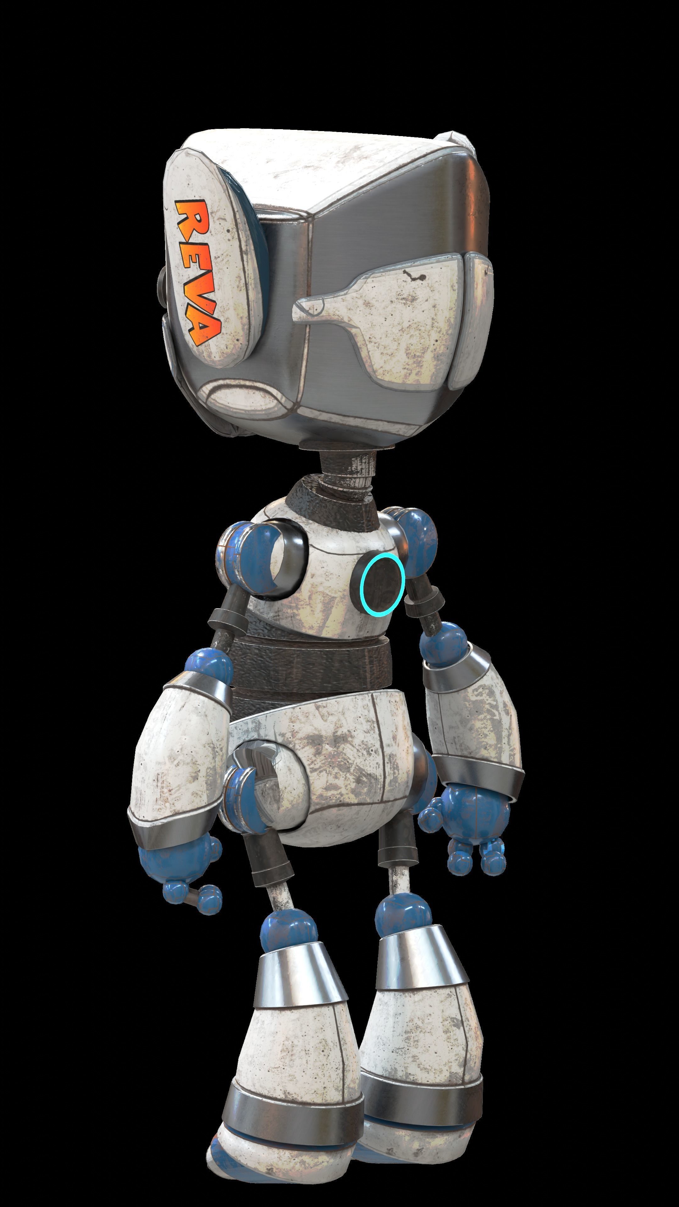 Astro bot Reva Low-poly 3D model_2