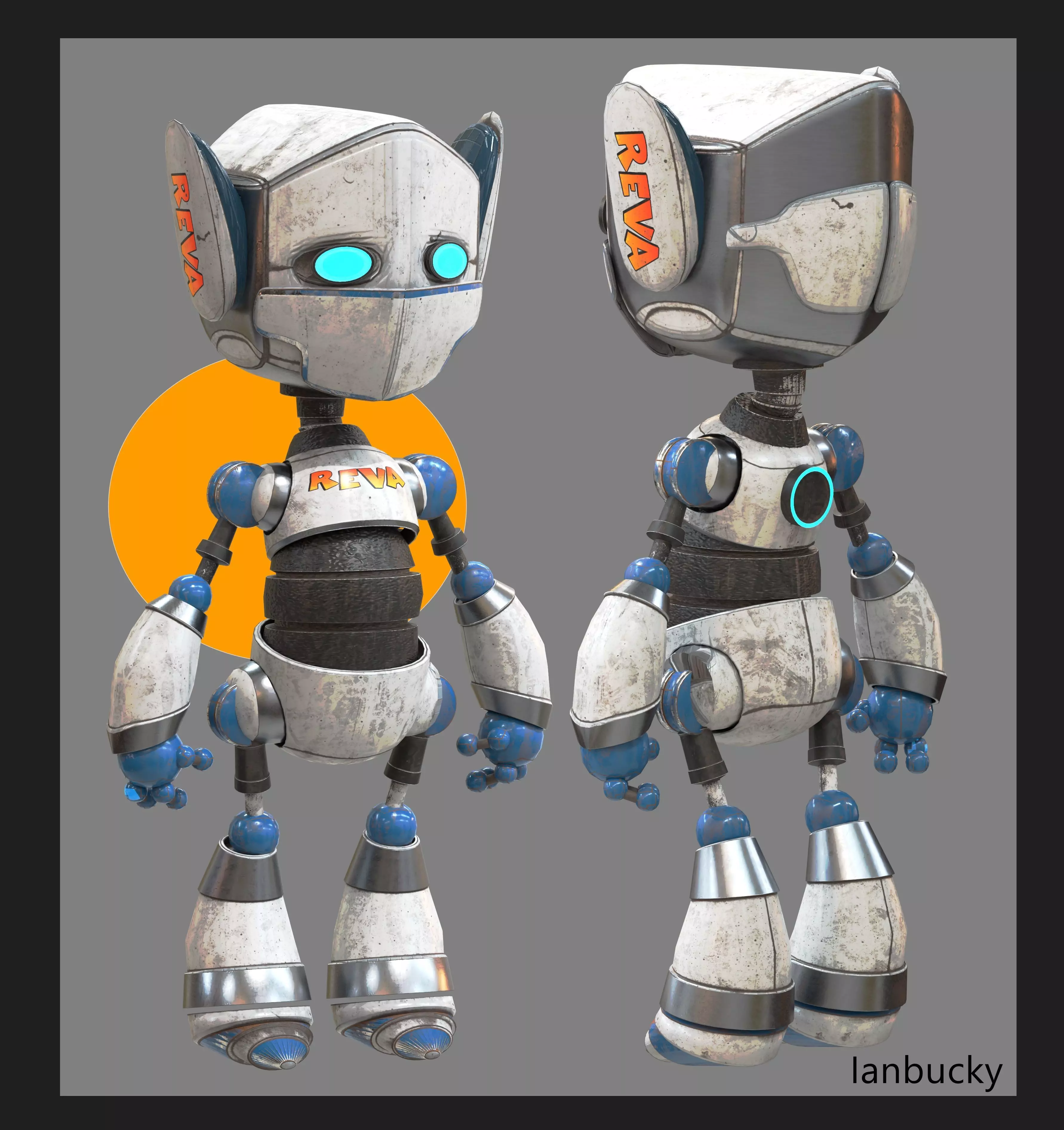 Astro bot Reva Low-poly 3D model_0