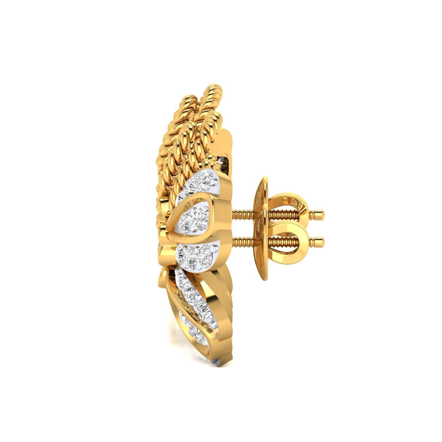 Women Stud Earrings STL JCD OBJ FBX Renders Details 3D print model_6