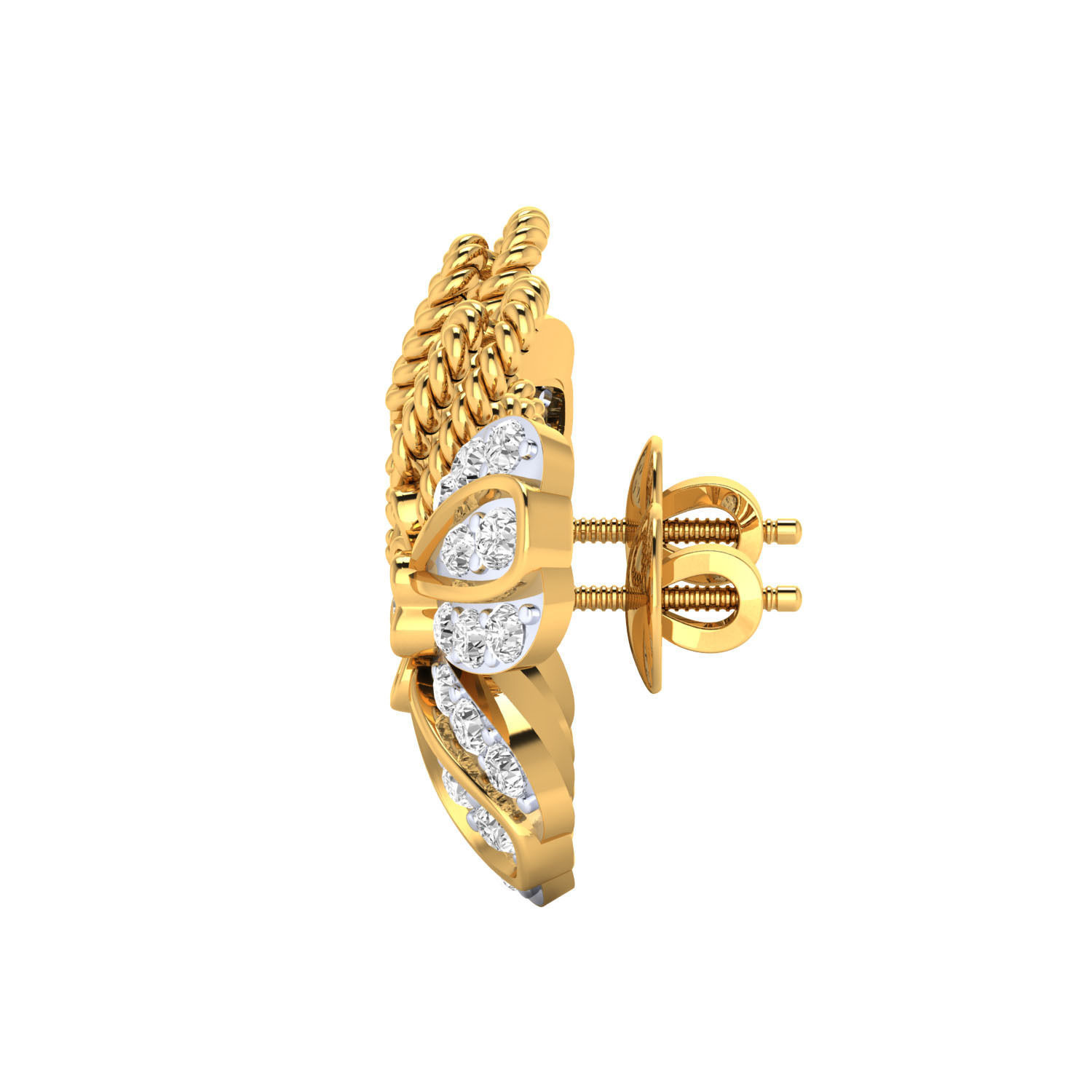 Women Stud Earrings STL JCD OBJ FBX Renders Details 3D print model_5