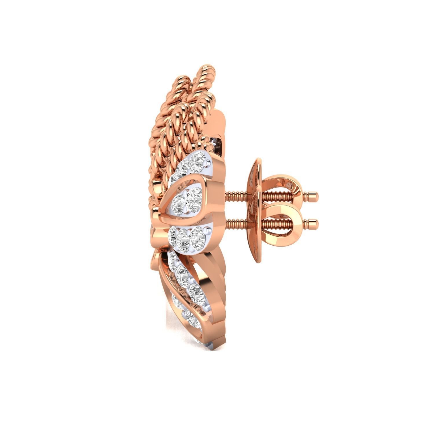 Women Stud Earrings STL JCD OBJ FBX Renders Details 3D print model_14