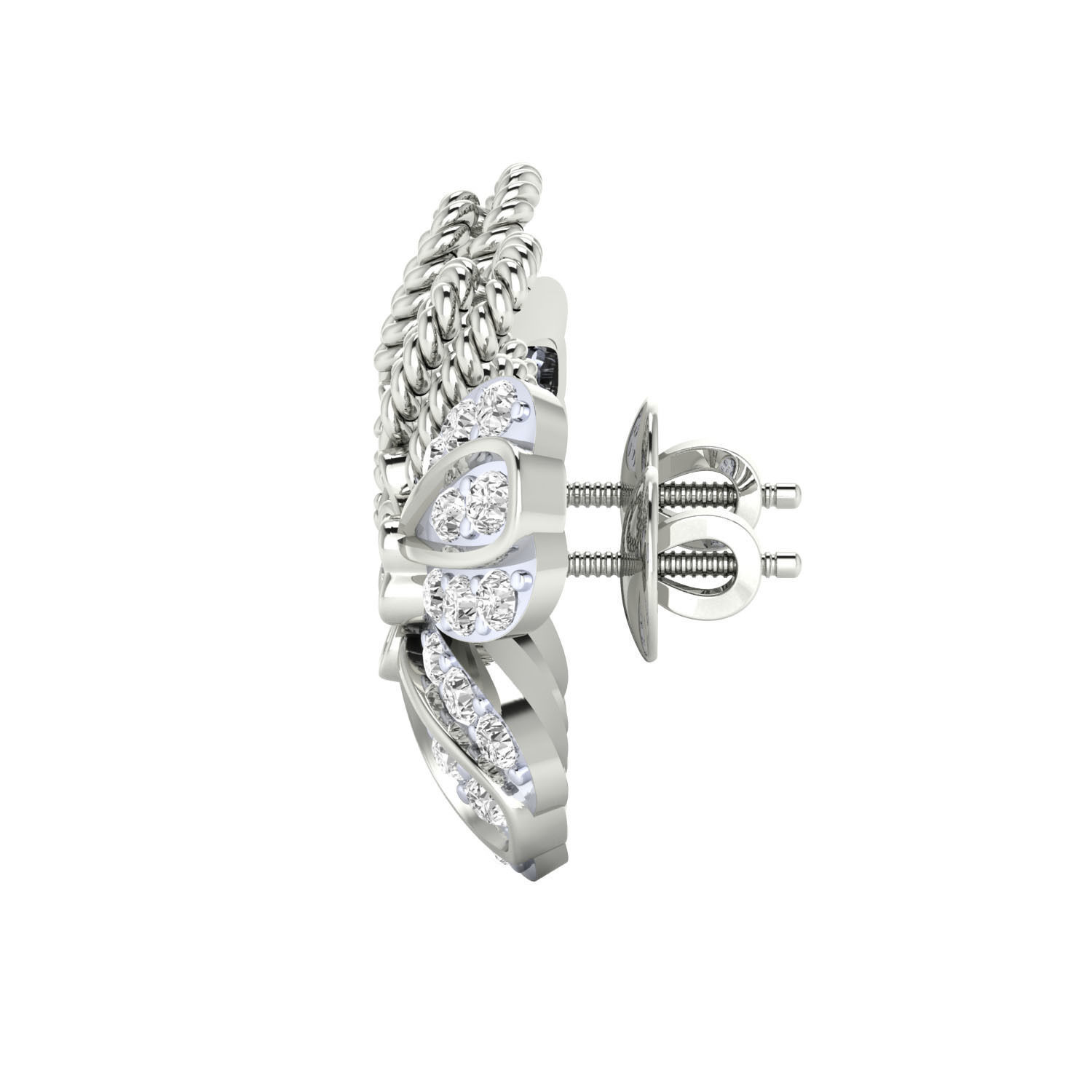 Women Stud Earrings STL JCD OBJ FBX Renders Details 3D print model_13