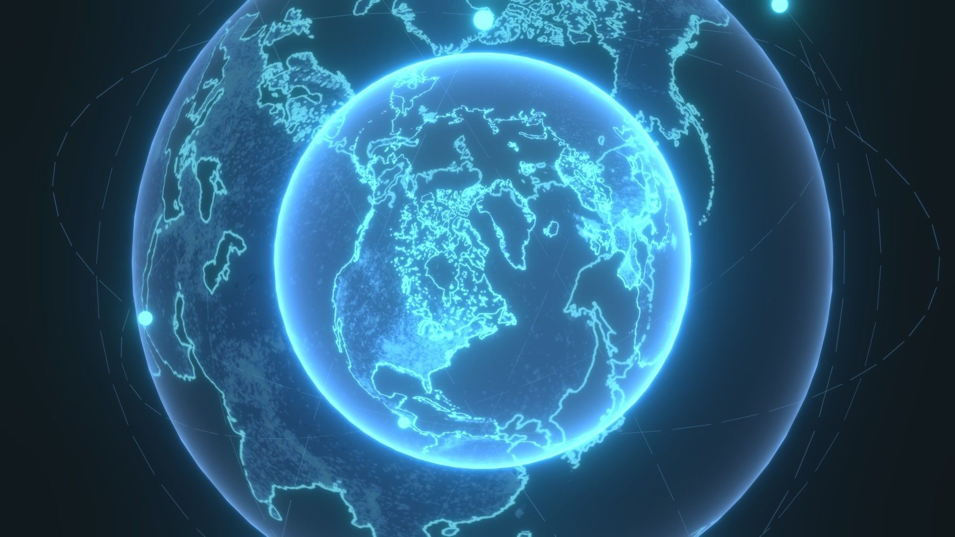 Animated Hologram Planet Earth No 7 Sci-Fi 3D Model 8k Textures Low-poly 3D model_6