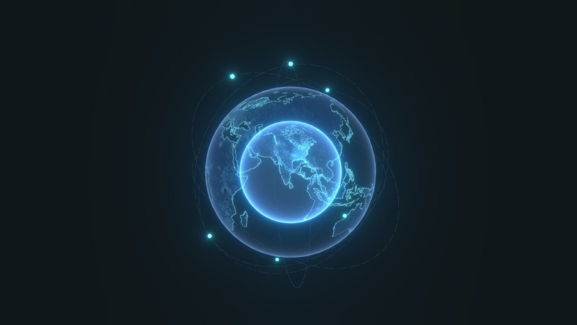 Animated Hologram Planet Earth No 7 Sci-Fi 3D Model 8k Textures Low-poly 3D model_5