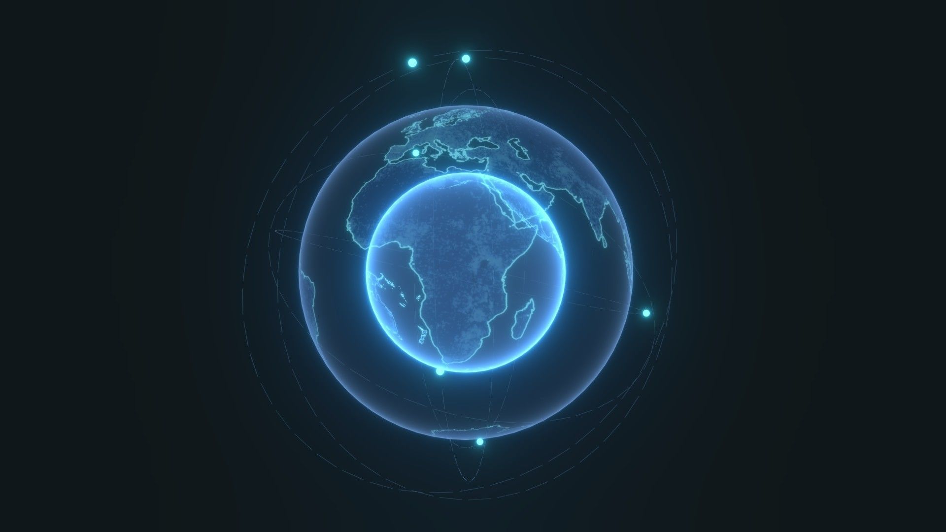 Animated Hologram Planet Earth No 7 Sci-Fi 3D Model 8k Textures Low-poly 3D model_7