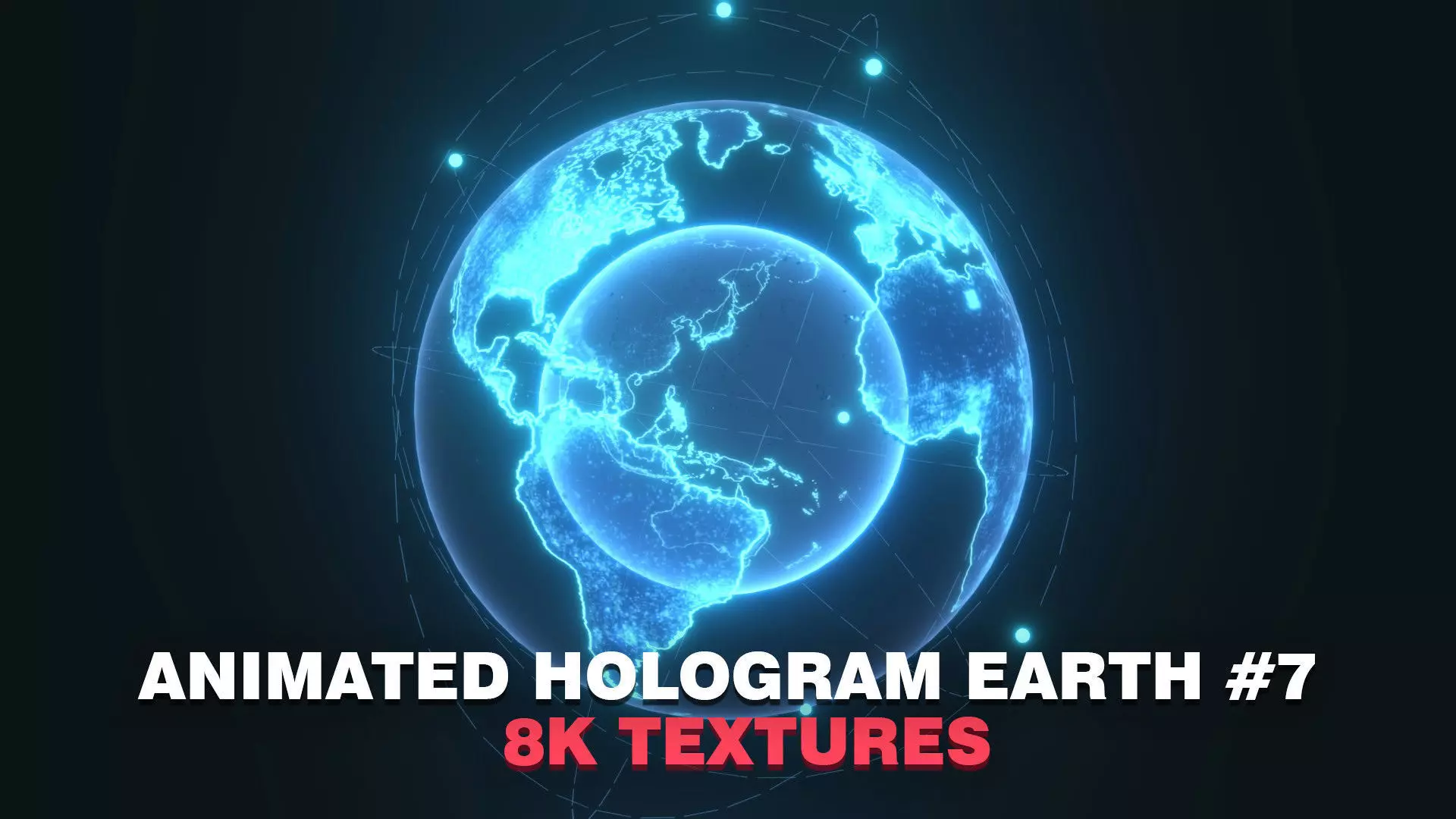 Animated Hologram Planet Earth No 7 Sci-Fi 3D Model 8k Textures Low-poly 3D model_0