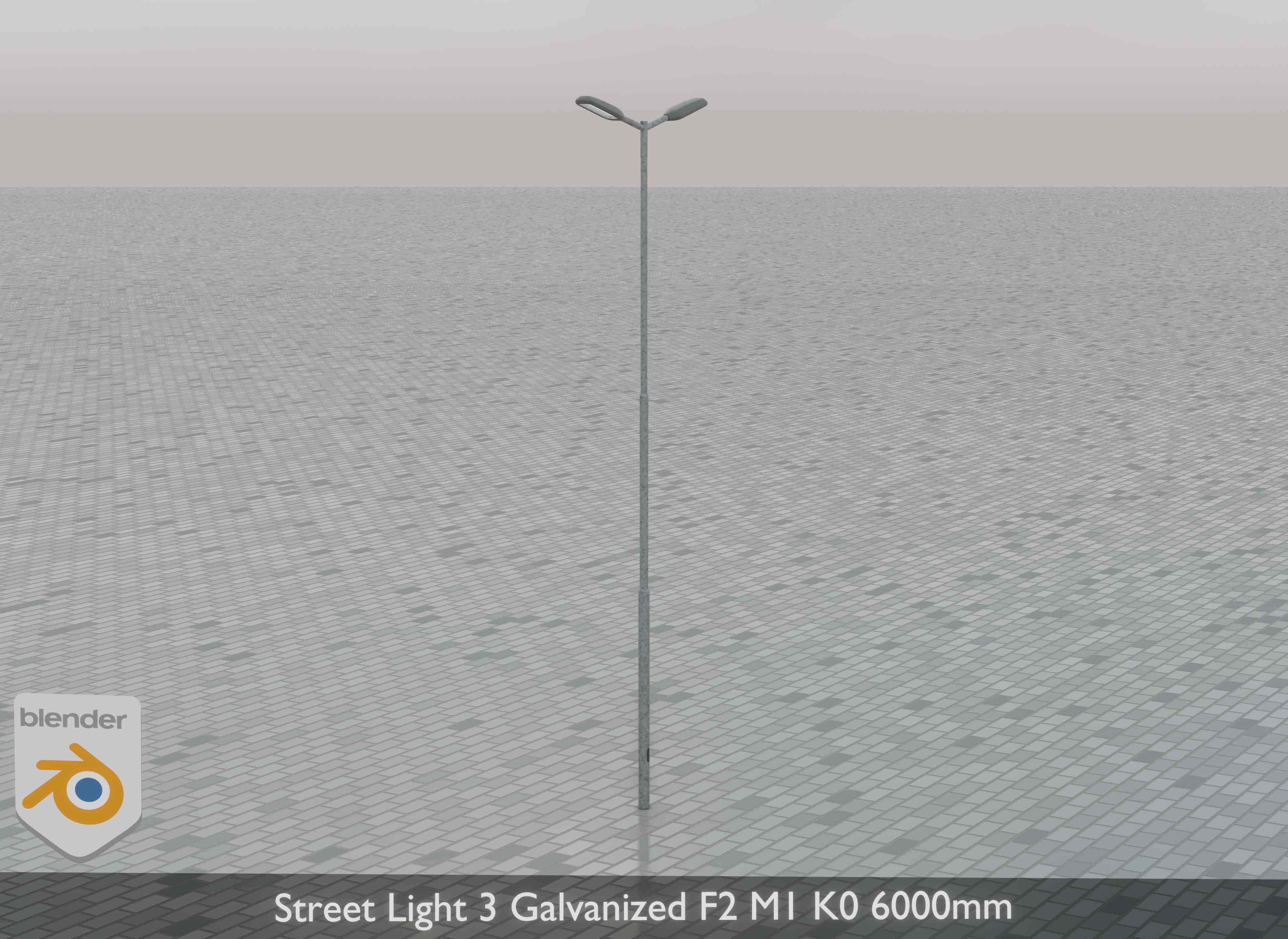 Street Light 3 Galvanized F2 M1 K0 6000 mm Low-poly 3D model_34