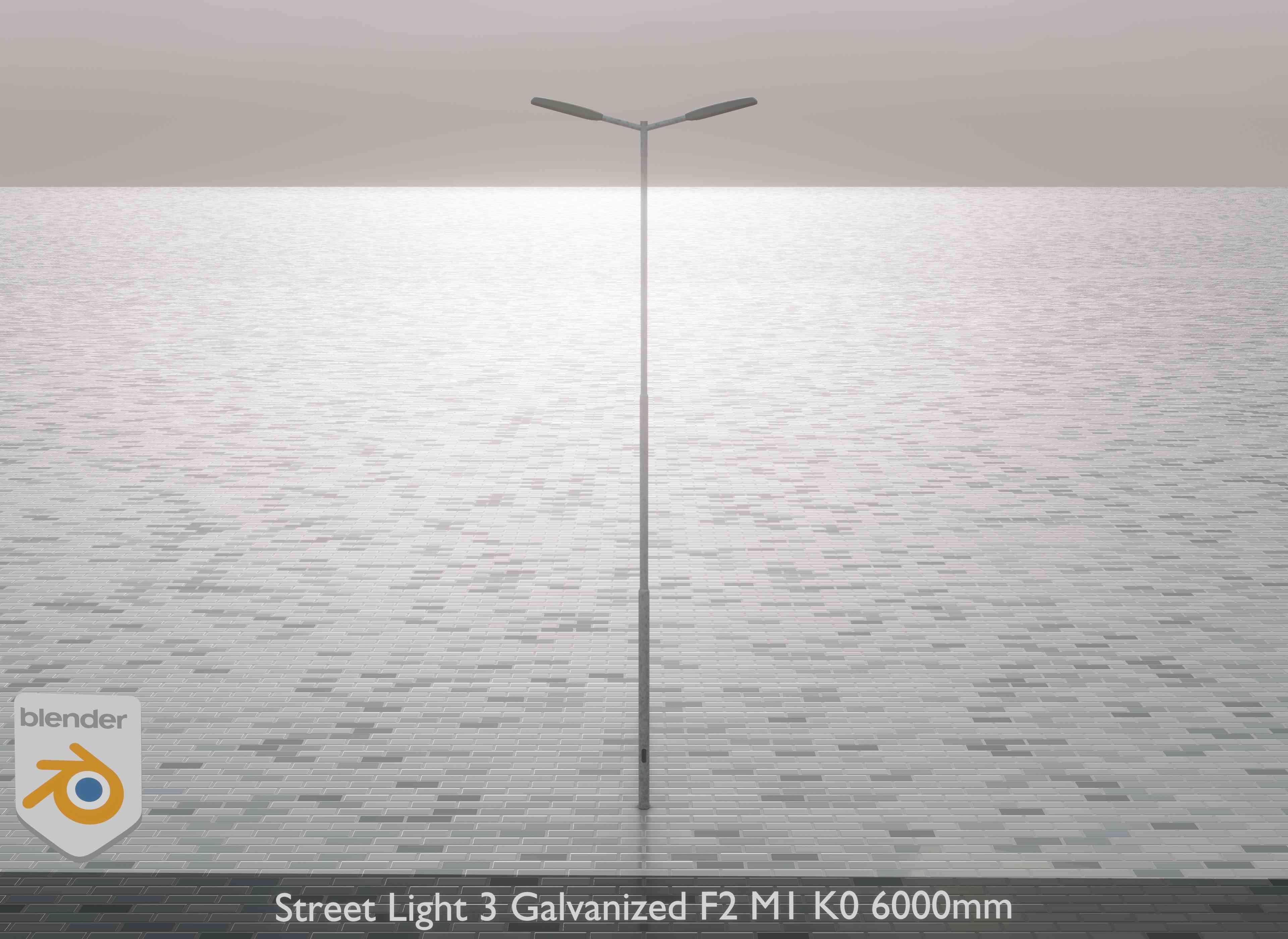 Street Light 3 Galvanized F2 M1 K0 6000 mm Low-poly 3D model_1
