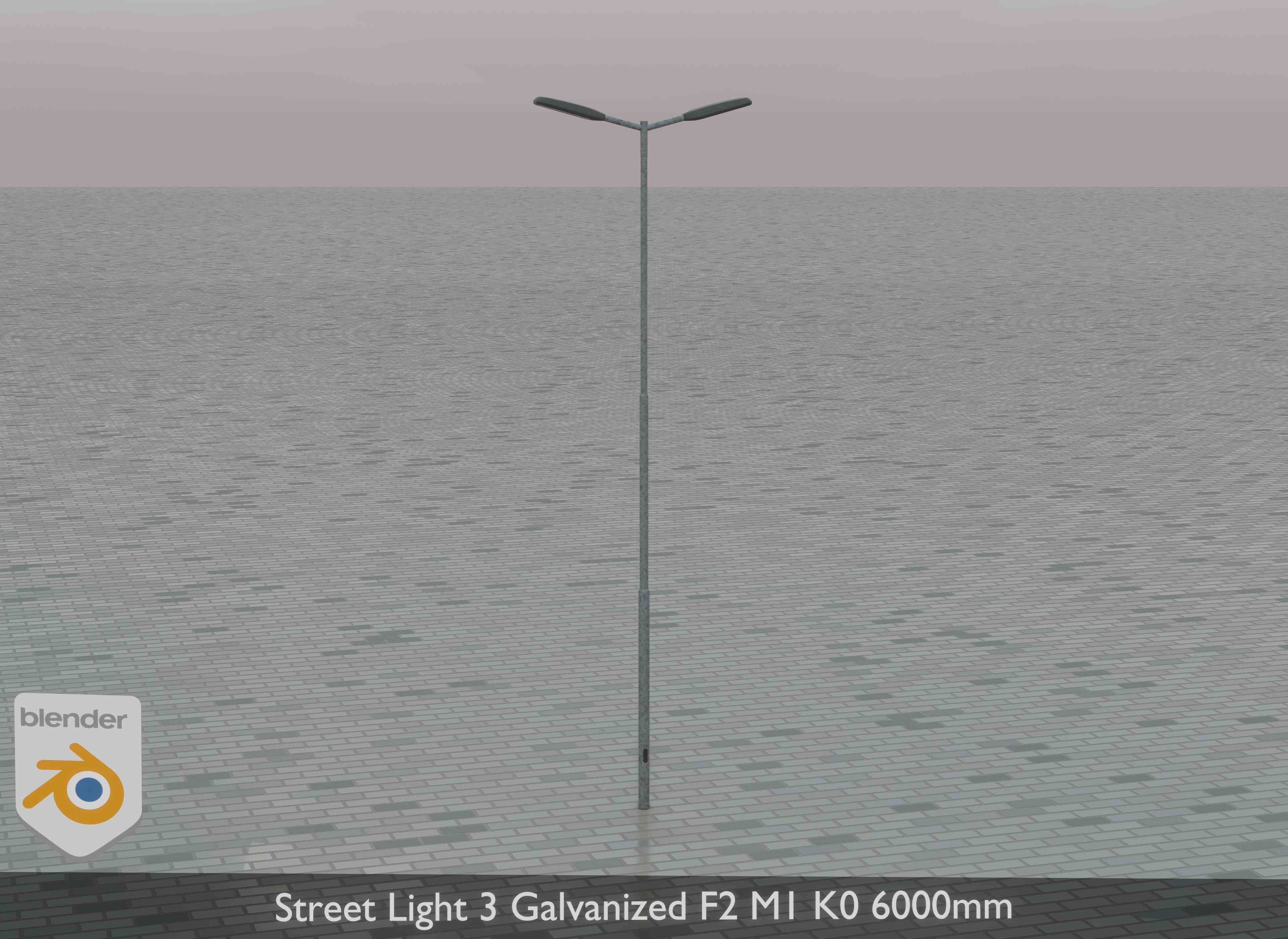 Street Light 3 Galvanized F2 M1 K0 6000 mm Low-poly 3D model_36