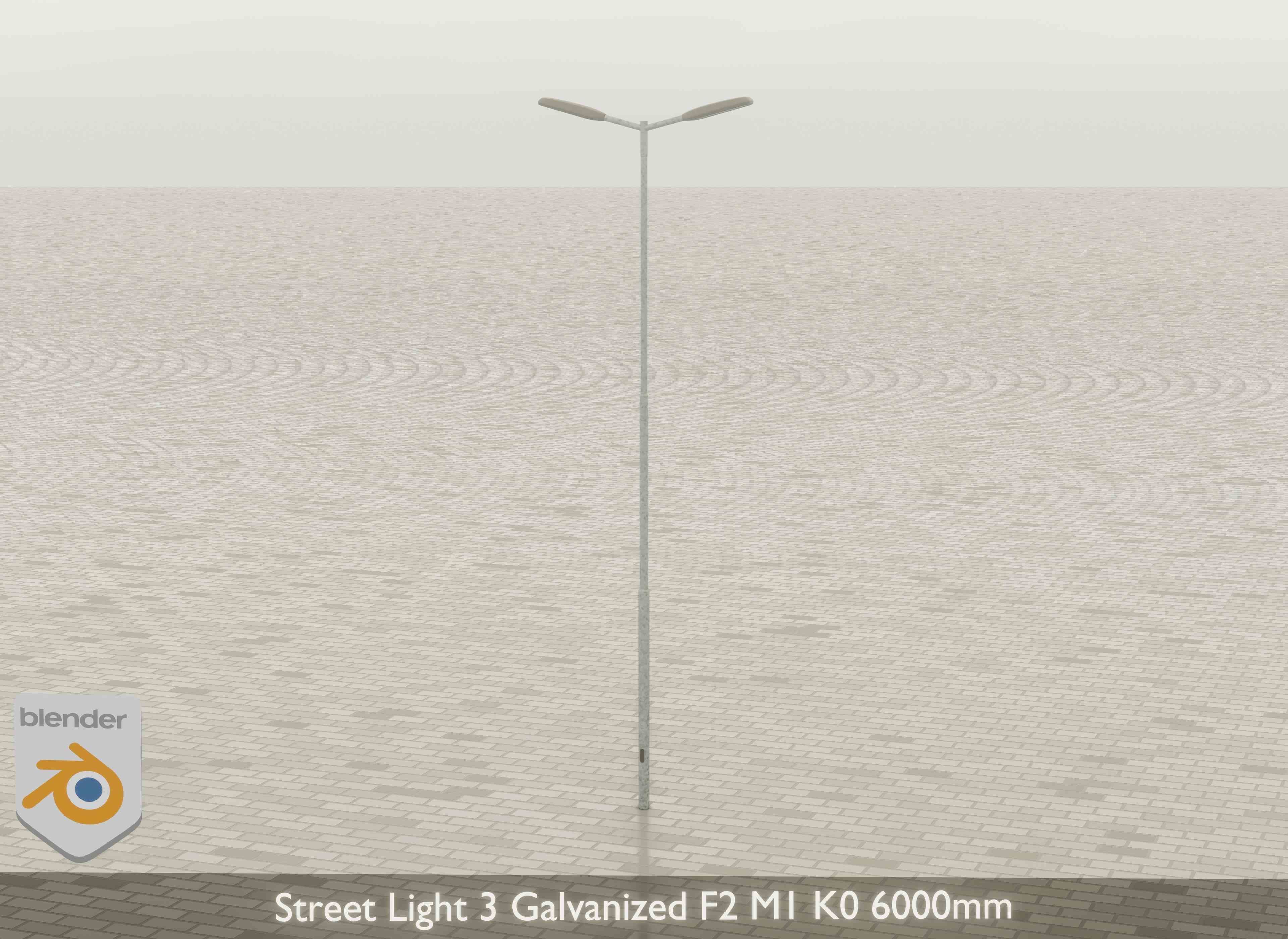 Street Light 3 Galvanized F2 M1 K0 6000 mm Low-poly 3D model_20