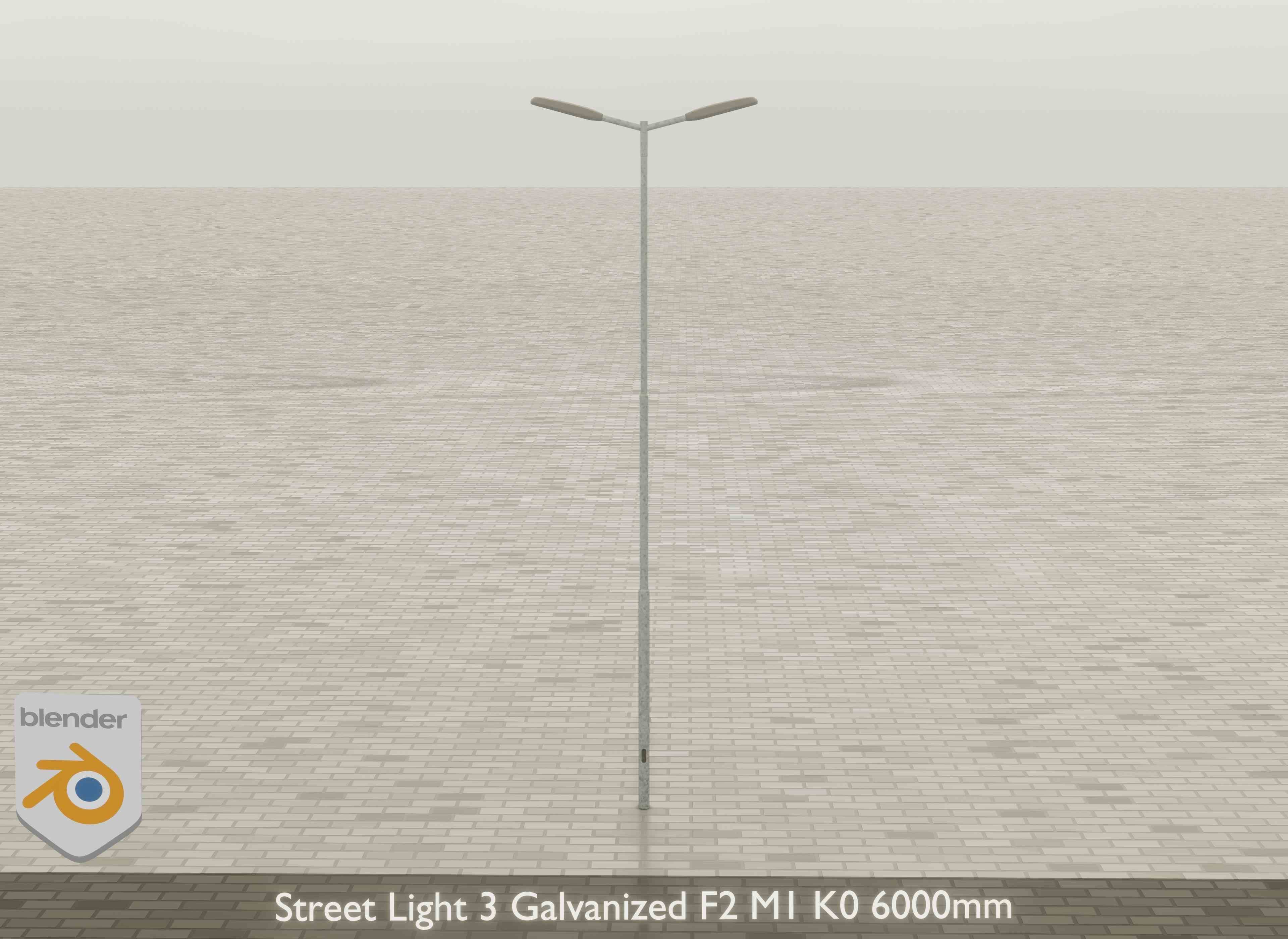 Street Light 3 Galvanized F2 M1 K0 6000 mm Low-poly 3D model_19