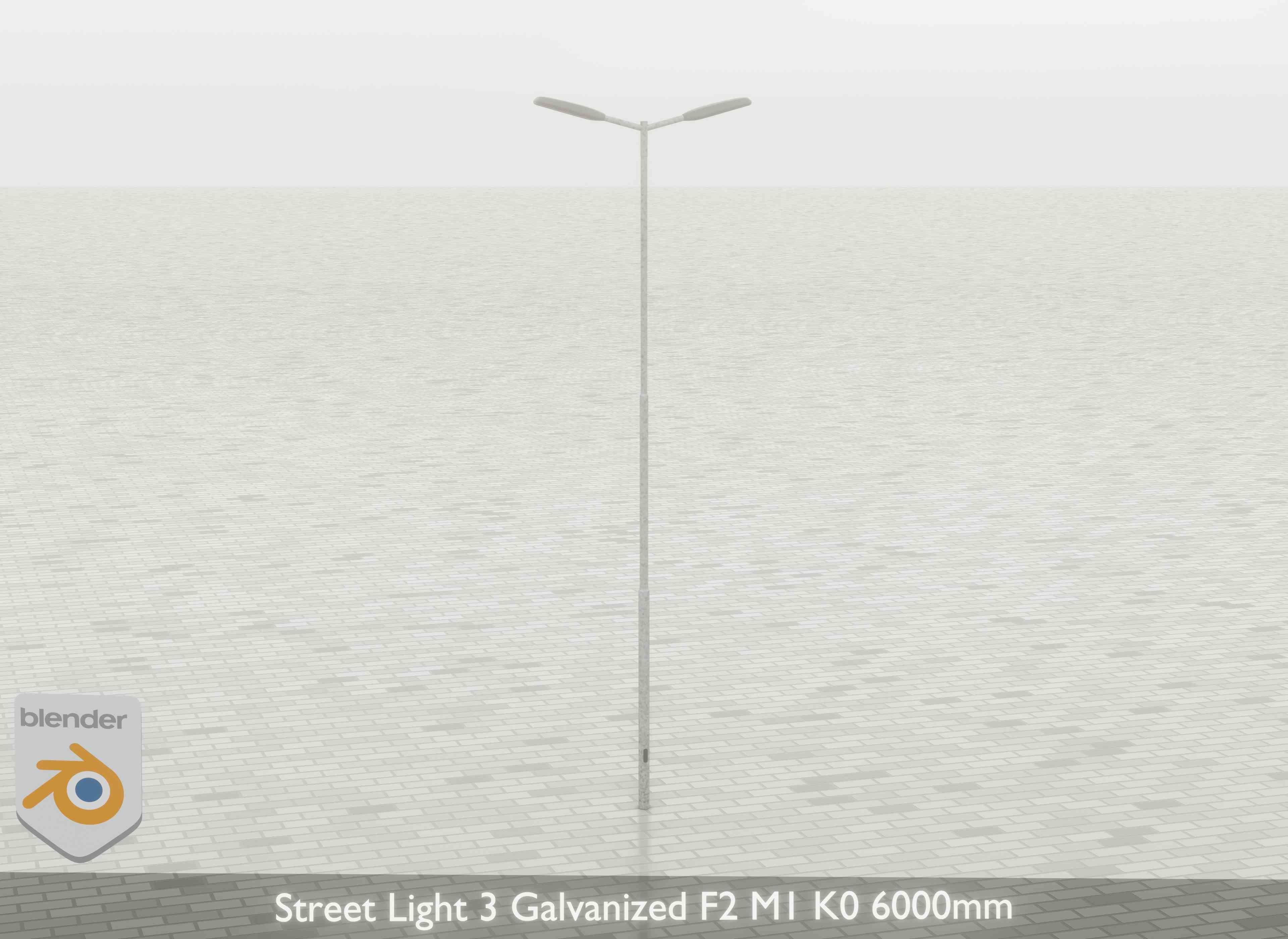 Street Light 3 Galvanized F2 M1 K0 6000 mm Low-poly 3D model_27
